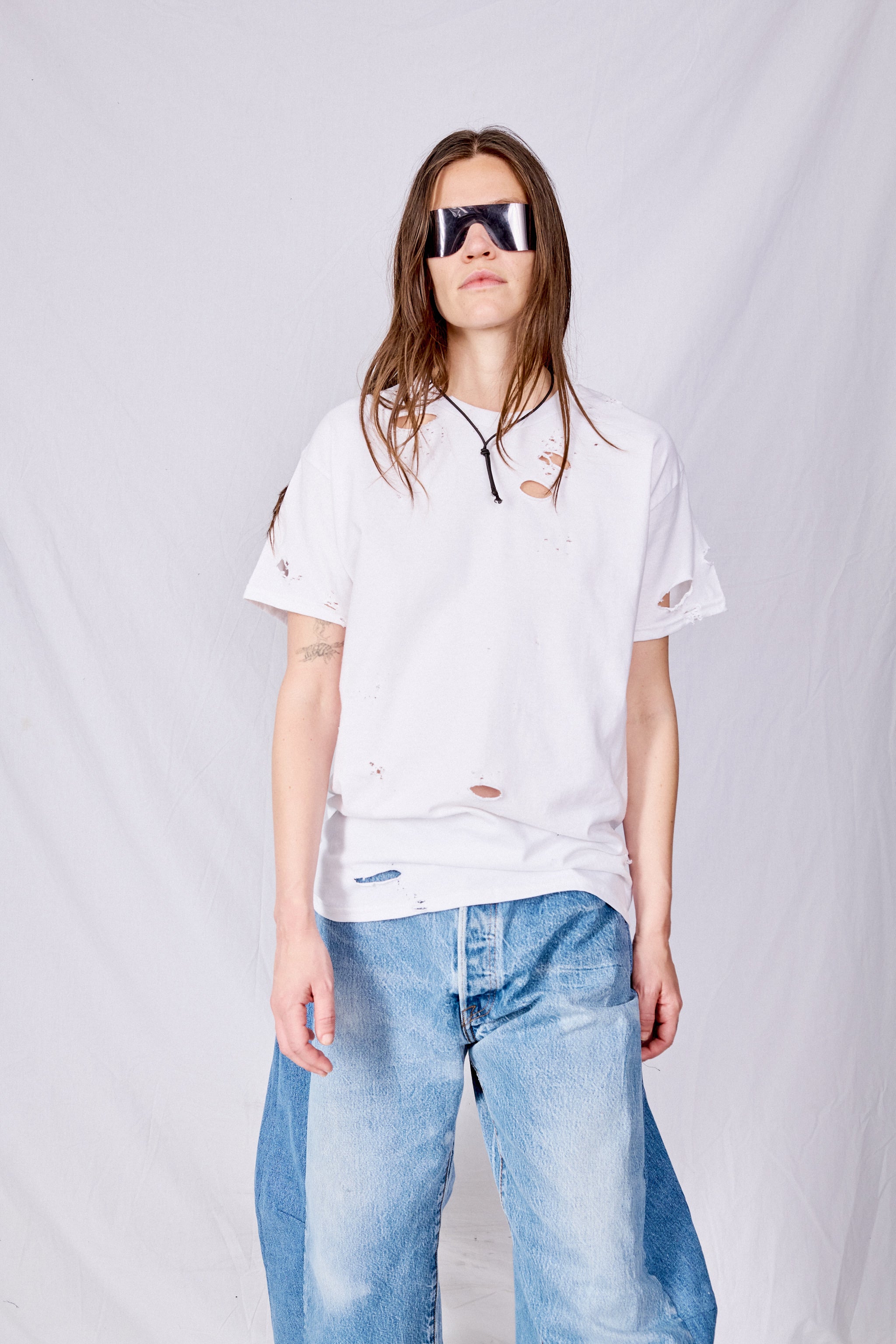 Distressed White T-Shirt