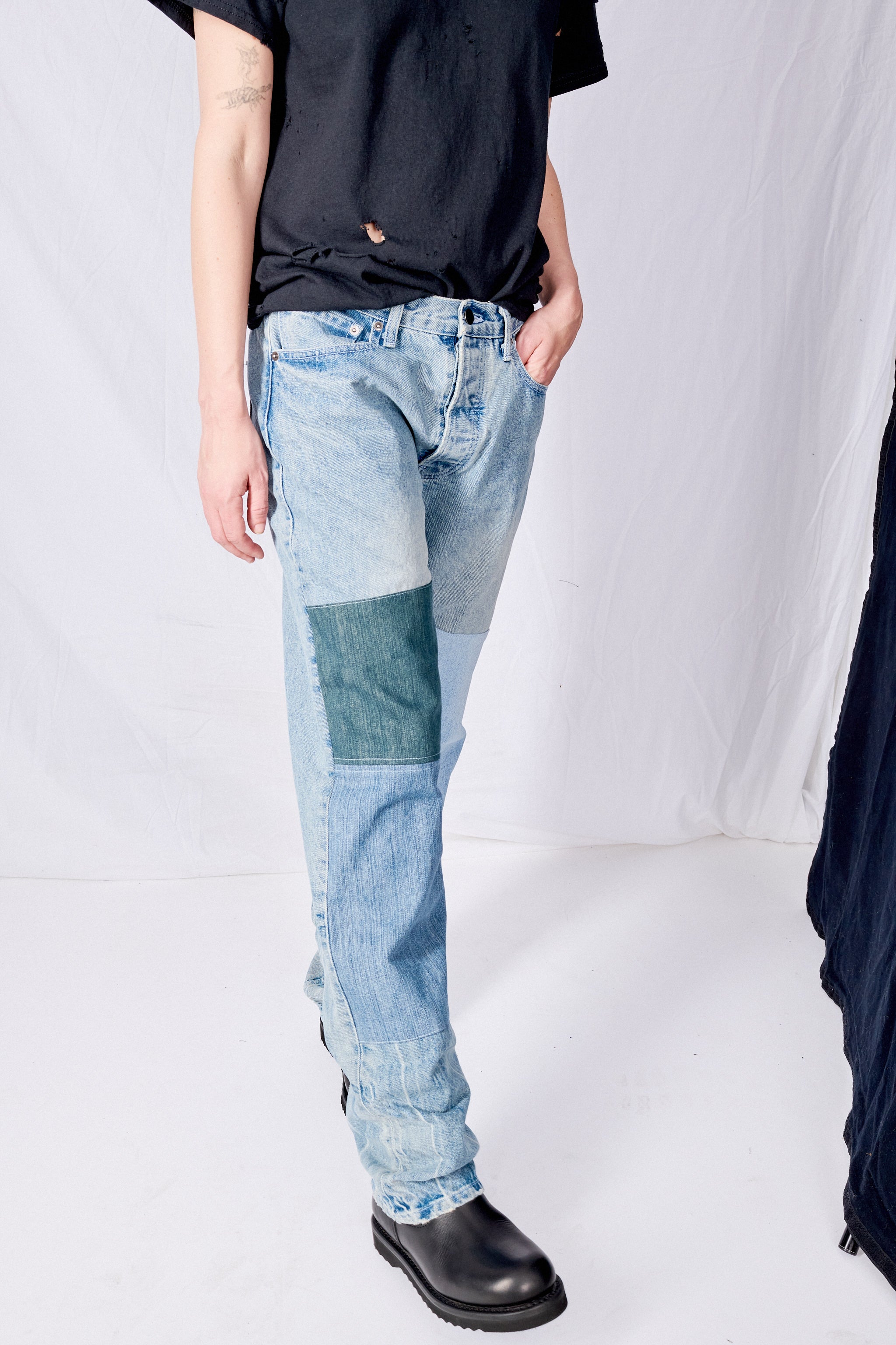 Light Wash Denim Patch Jean