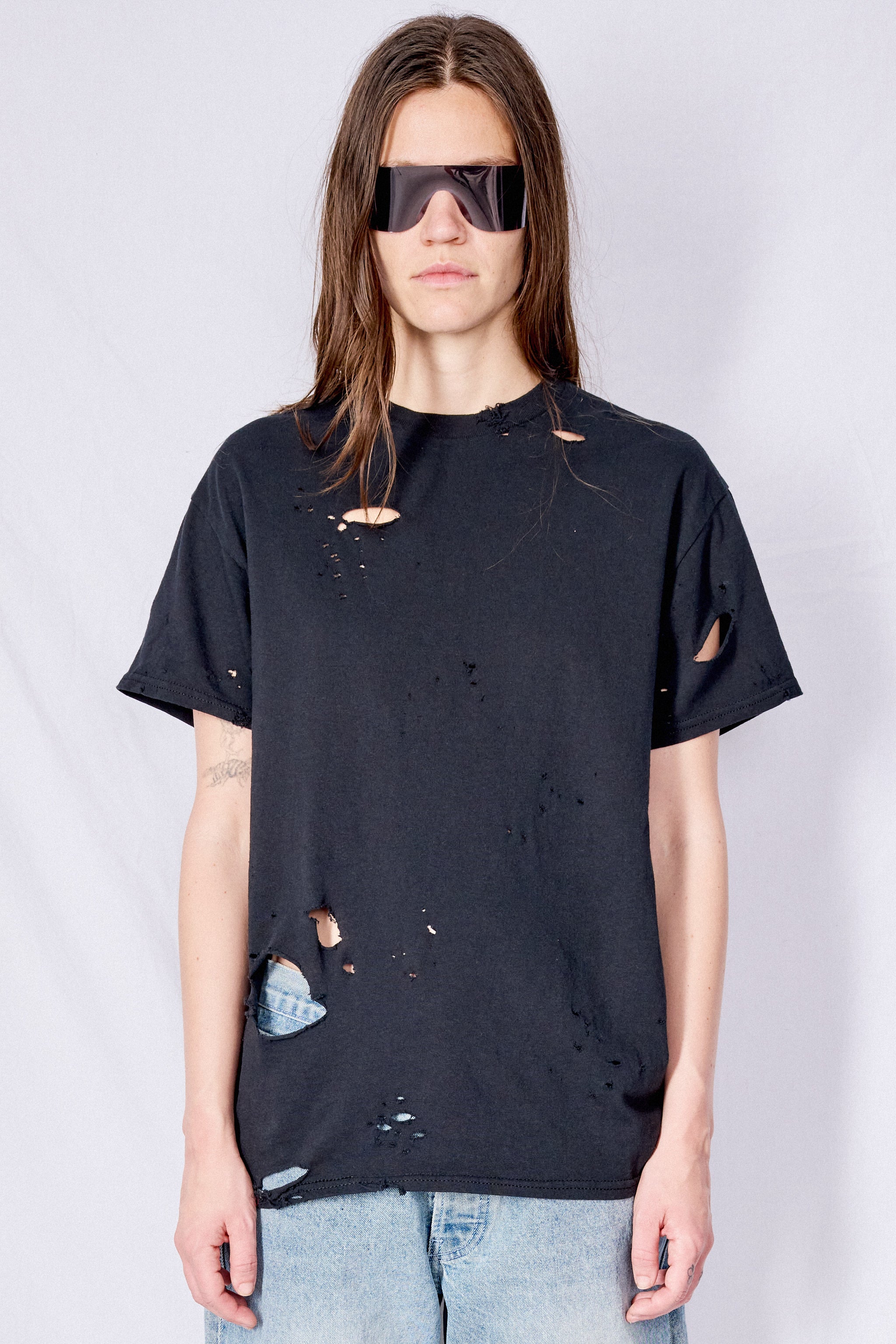 Distressed Black T-Shirt