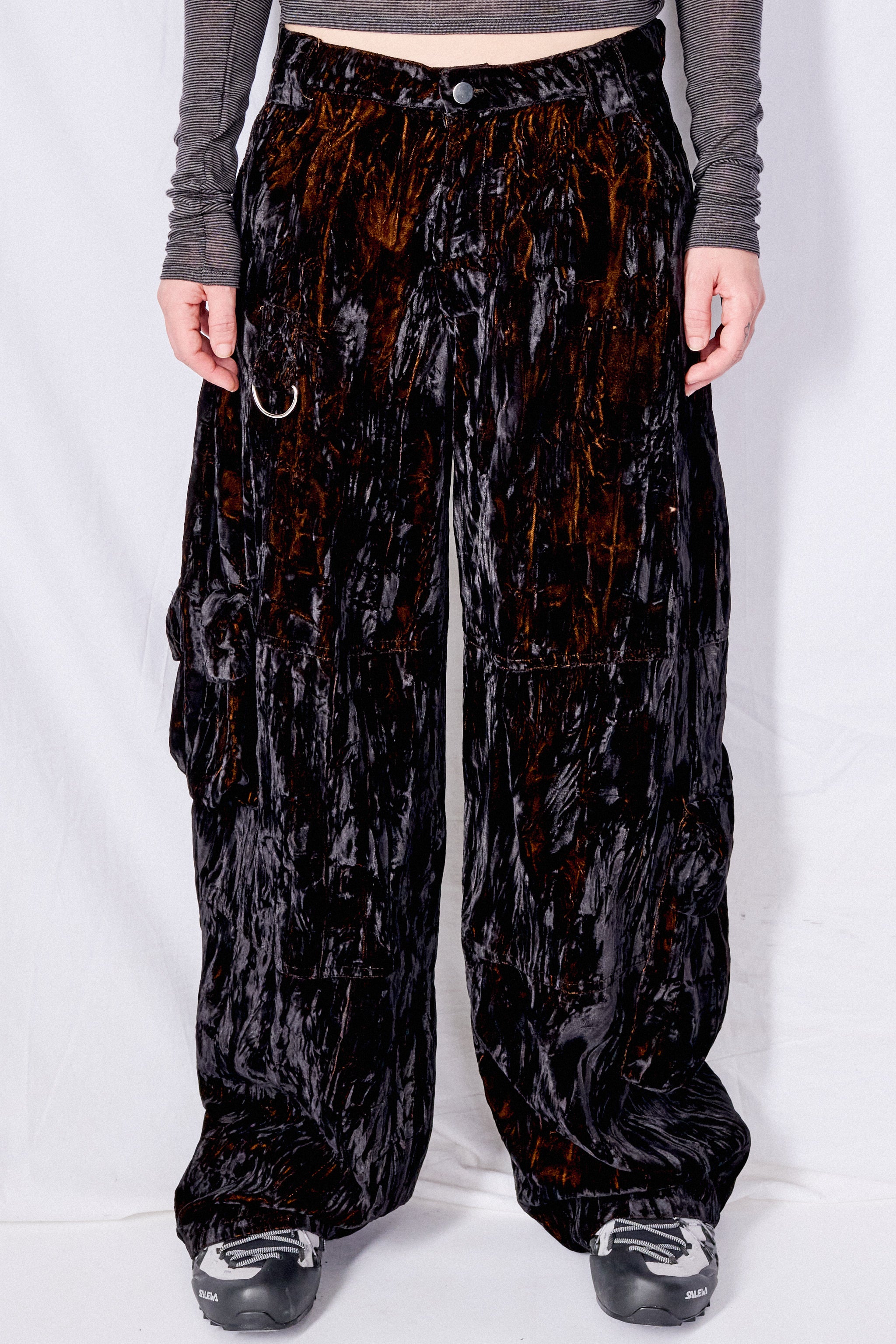 Black Lawn Velvet Cargo Pant