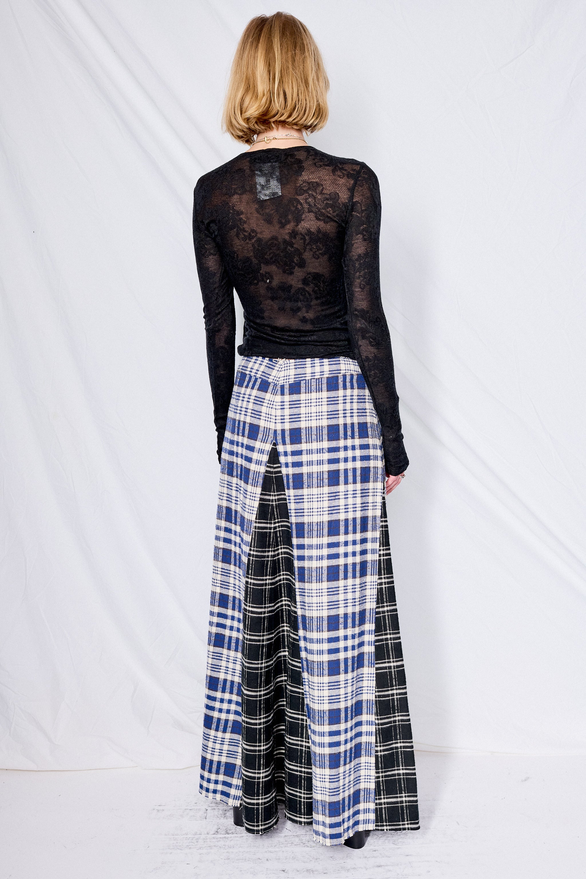 Black and Blue Coastal Flannel Rebel Skirt