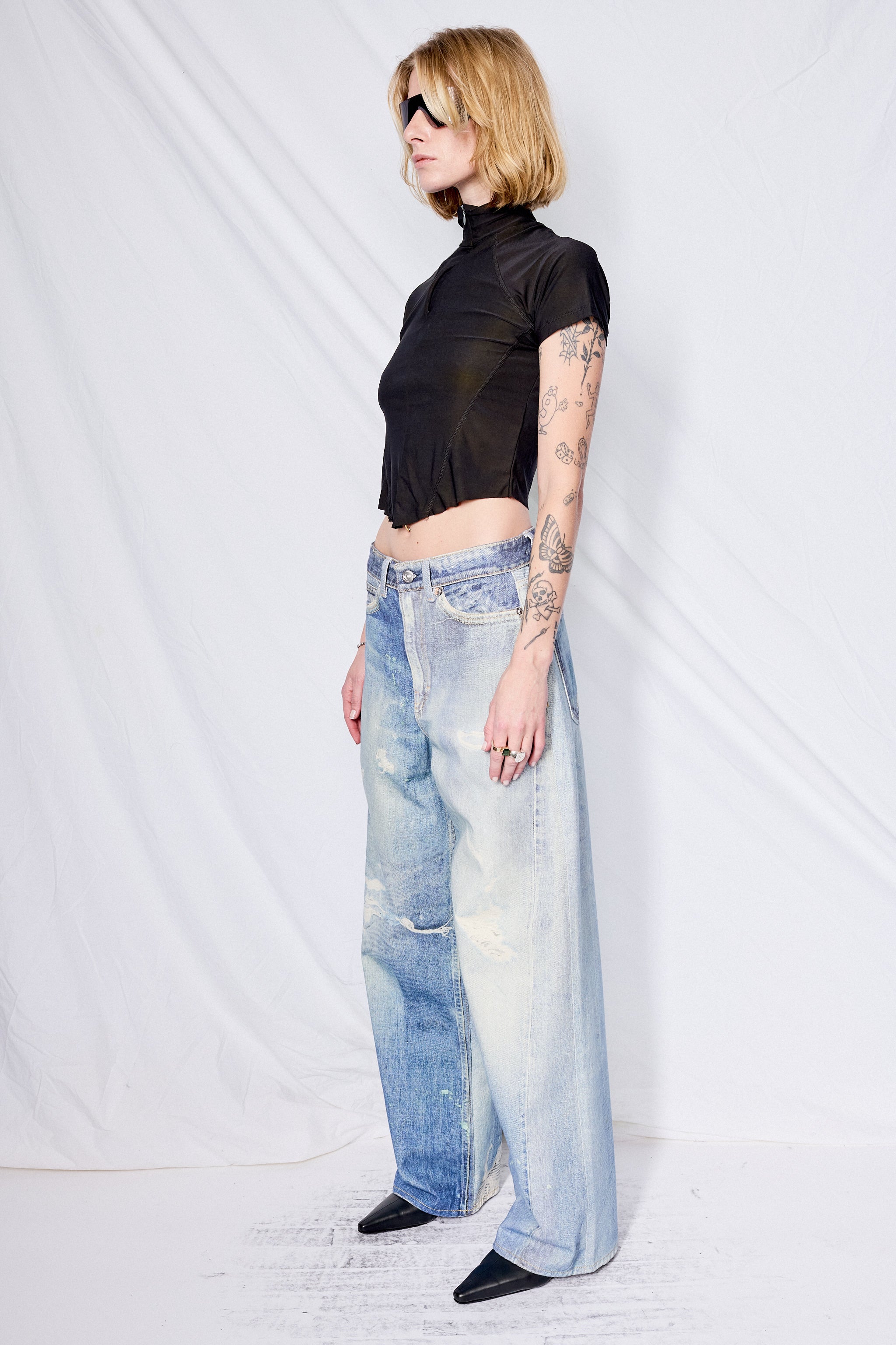 Digital Denim Print Full Cut Pant