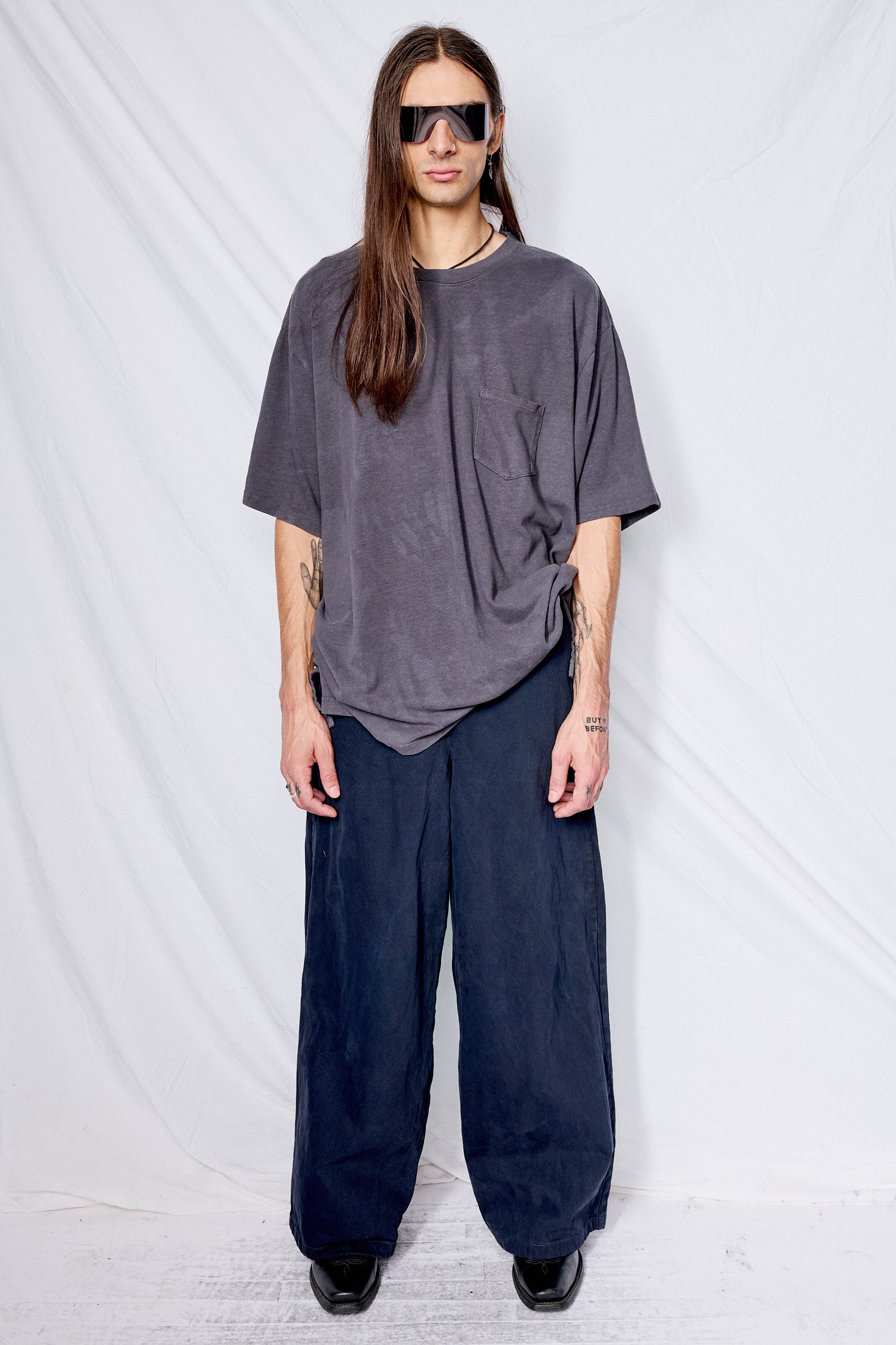 Black Overdyed Denim Standard Pant