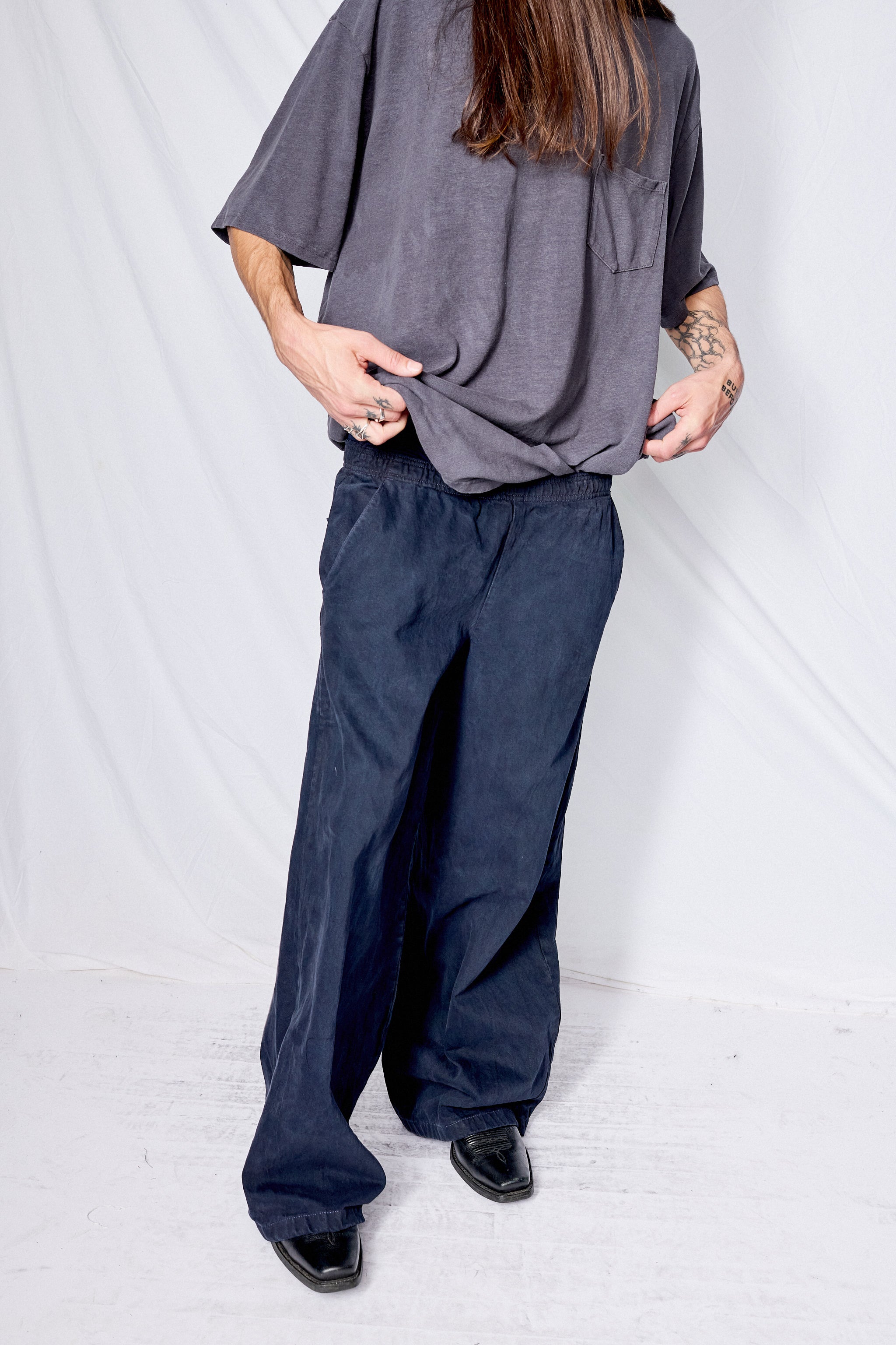 Black Overdyed Denim Standard Pant