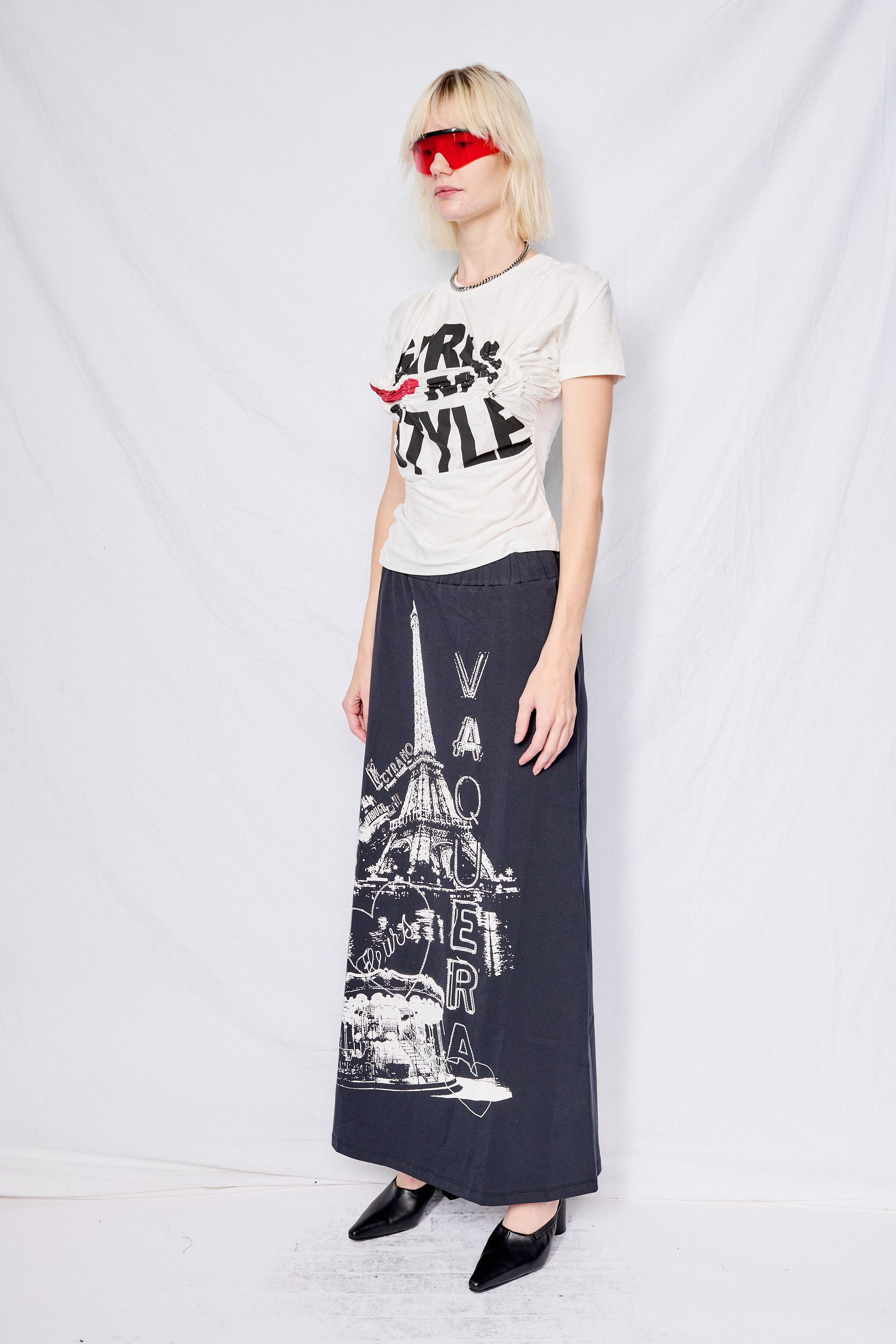 Black Paris Jersey Skirt