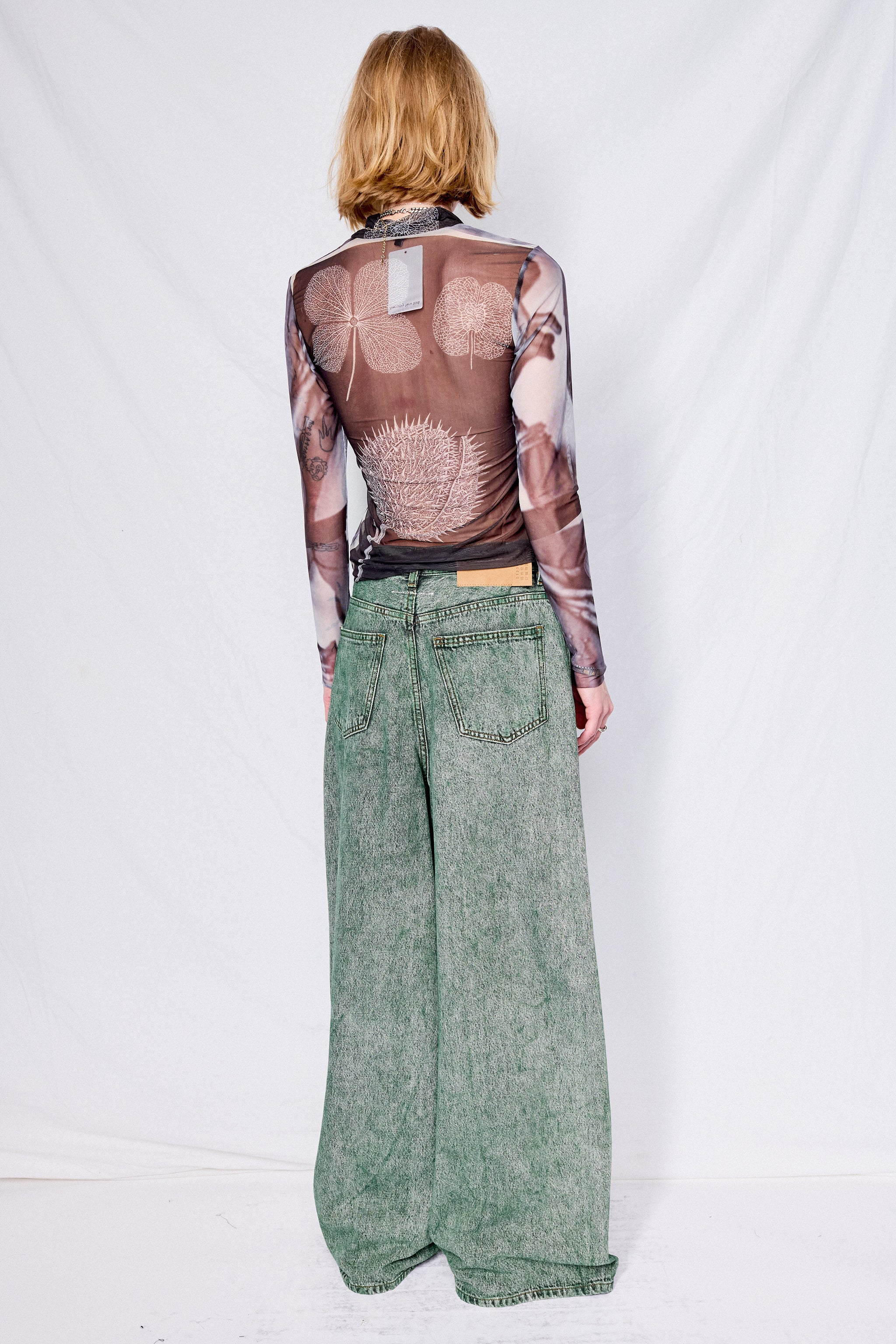 Green Numeric Denim Trouser