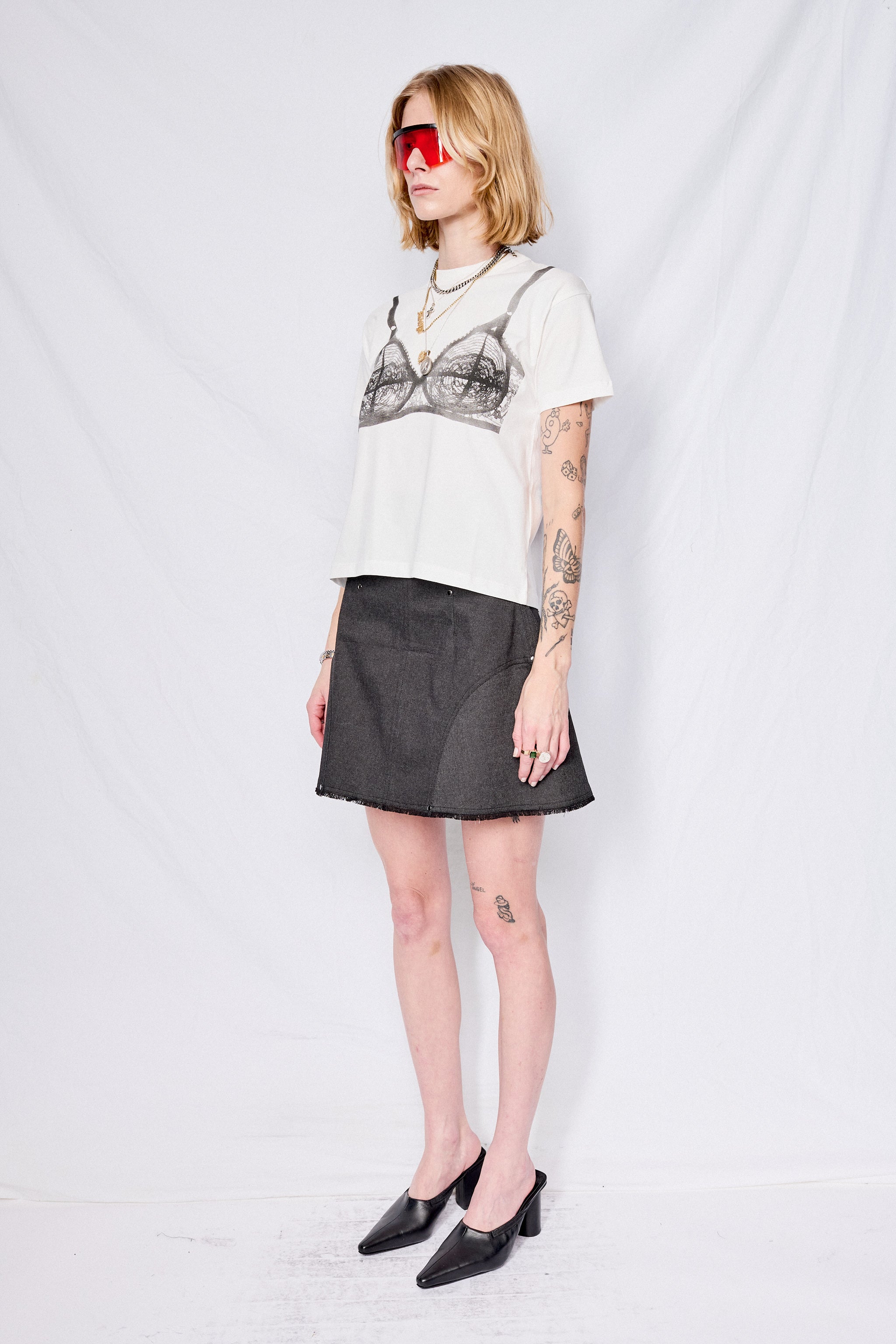 Onyx Denim Mini Skirt