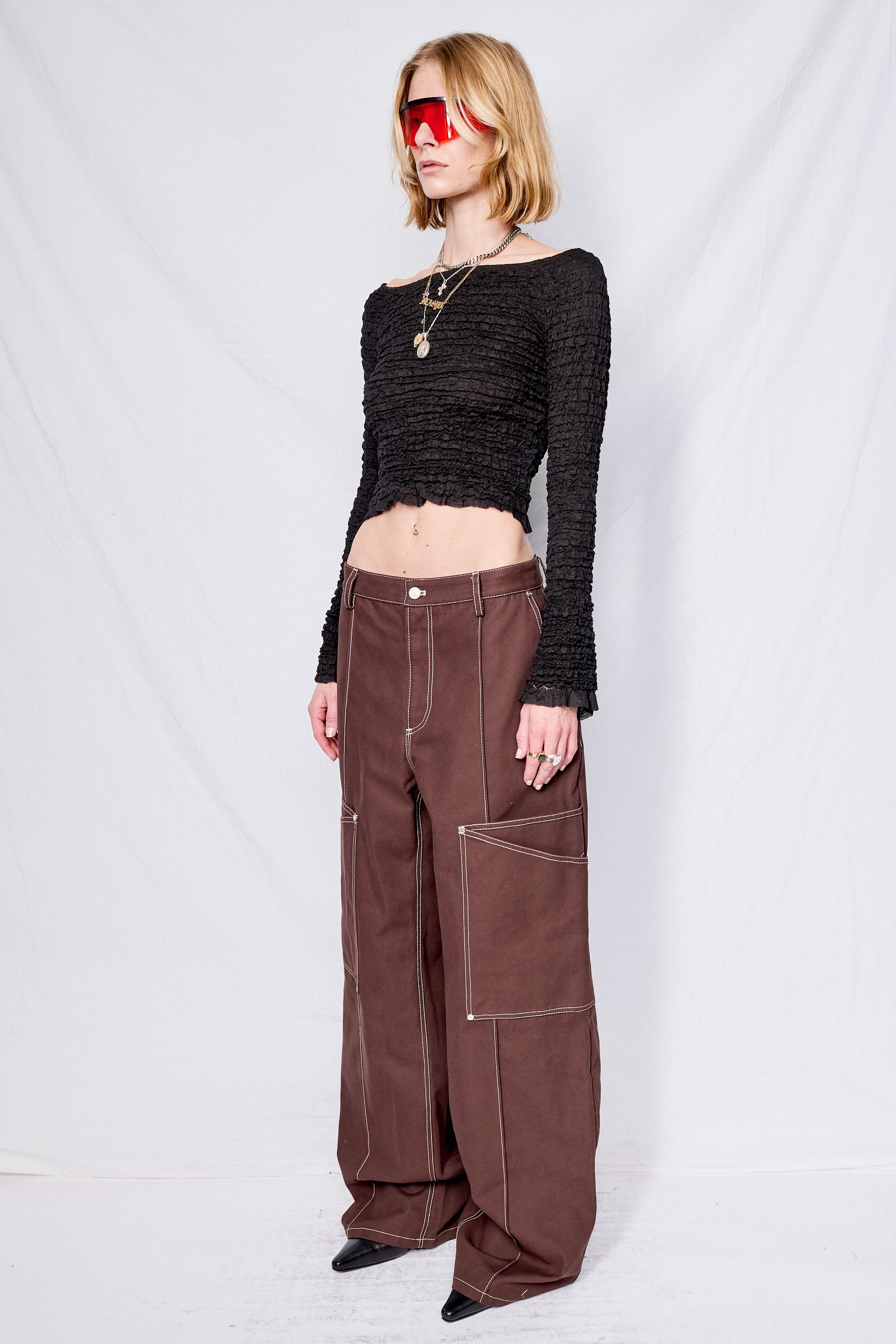 Chocolate Fold Back Pant