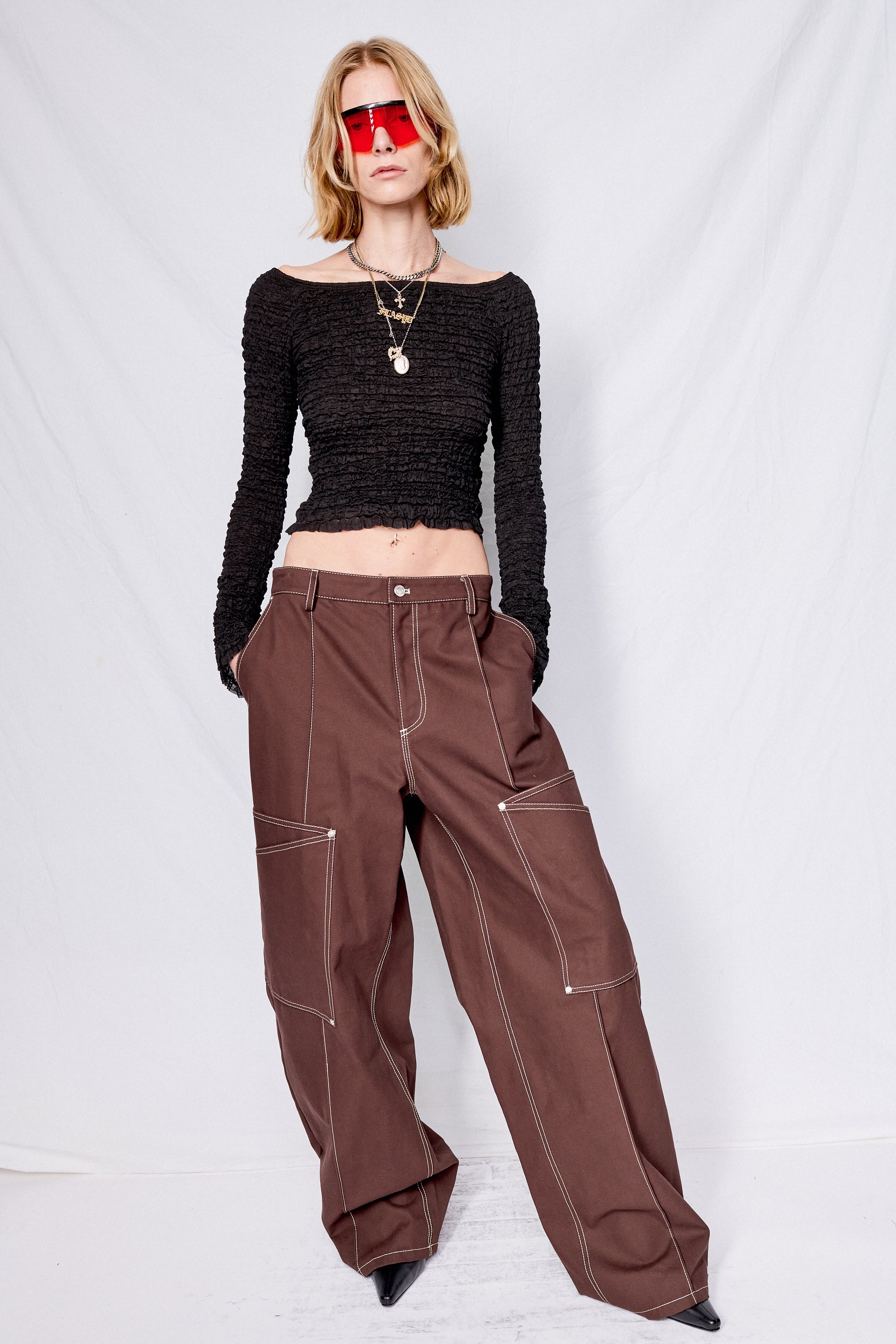 Chocolate Fold Back Pant