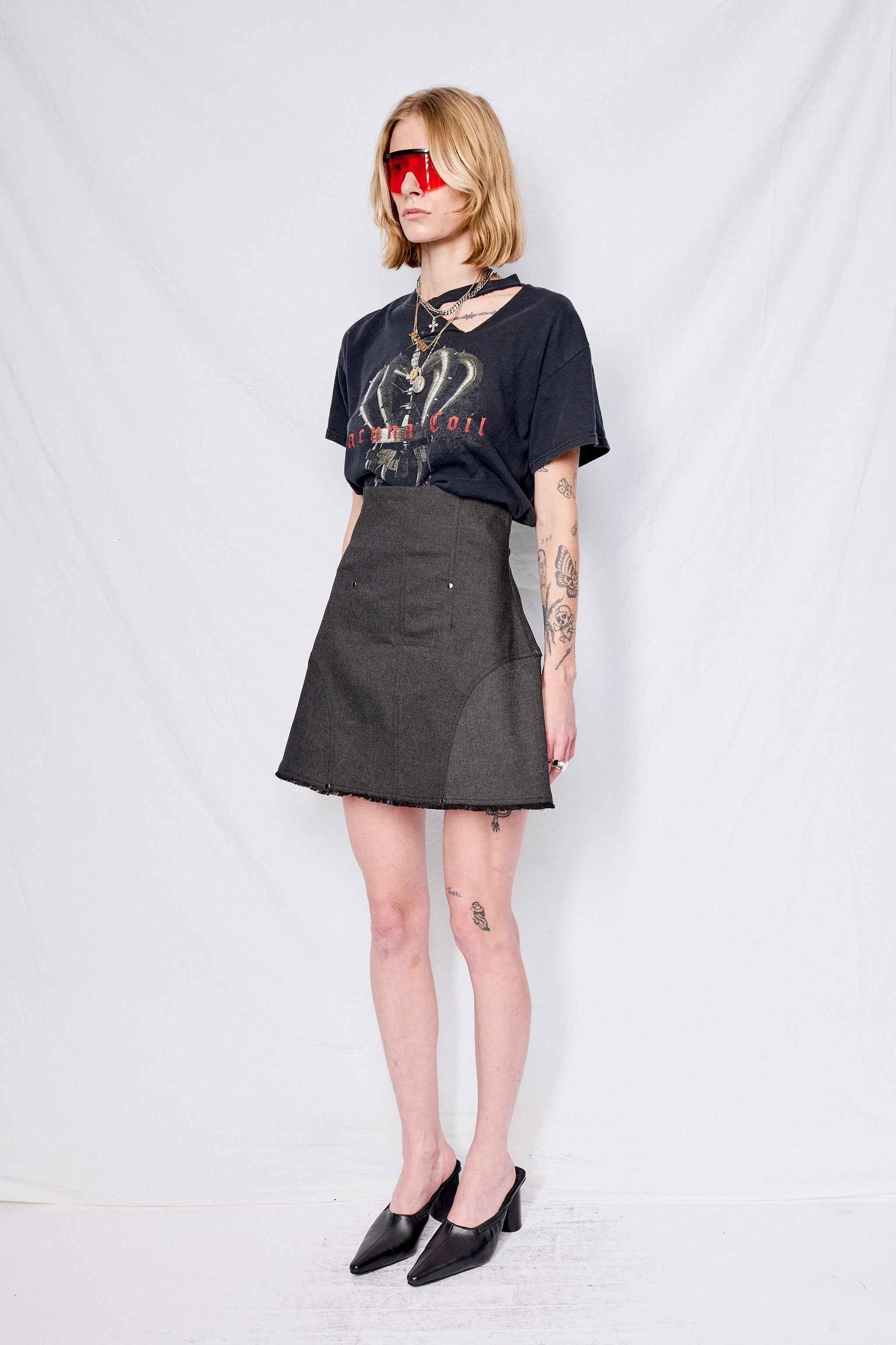 Onyx Denim Mini Skirt