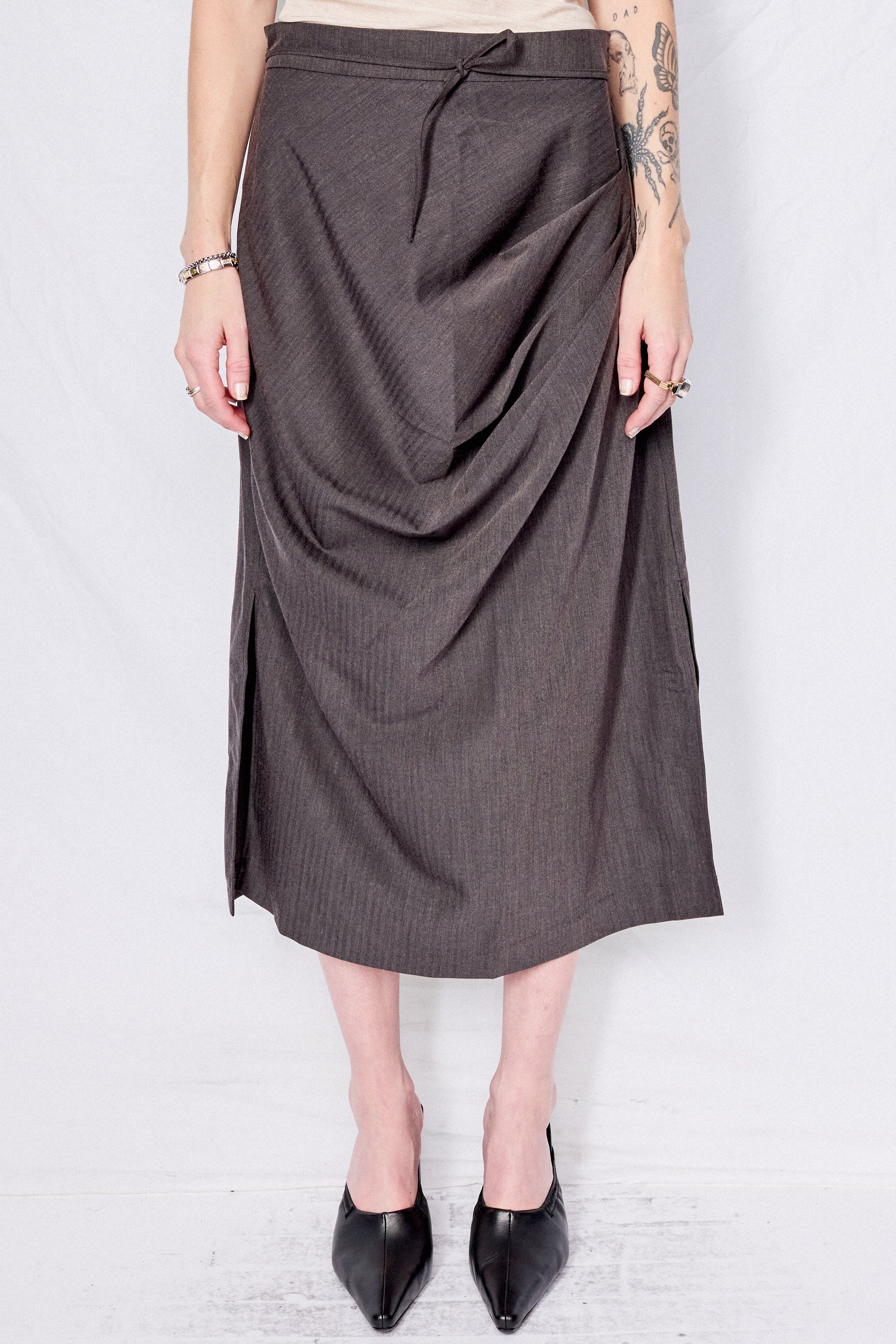 Dark Grey Alexia Midi Skirt