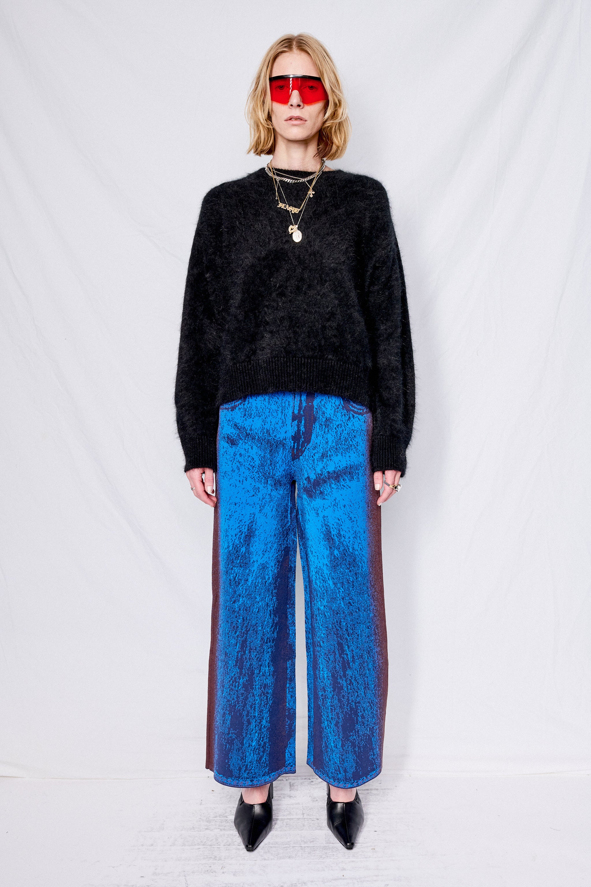 Electric Blue Zahra Wide Leg Pants