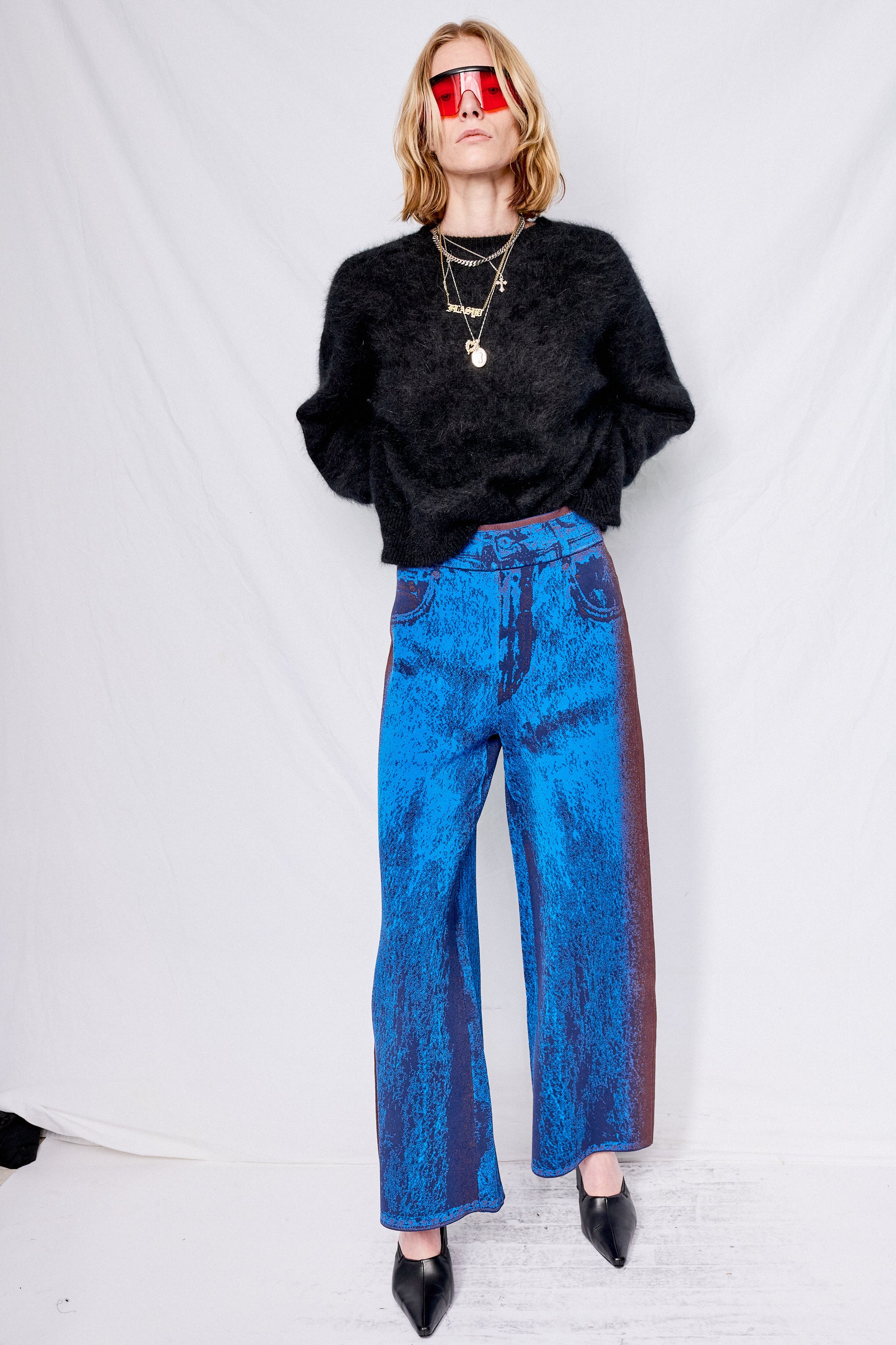 Electric Blue Zahra Wide Leg Pants