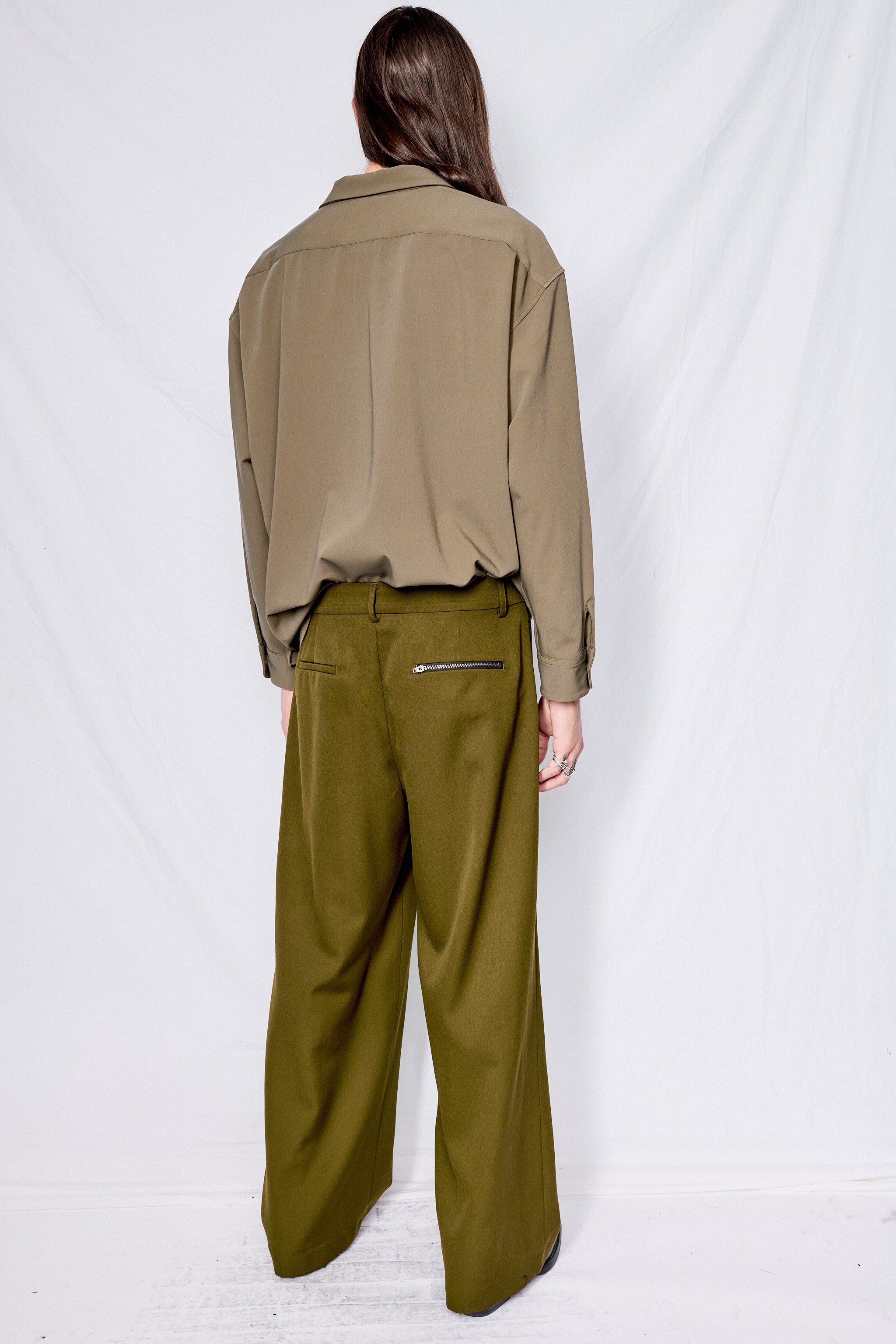 Dark Green Suiting Homme Pant