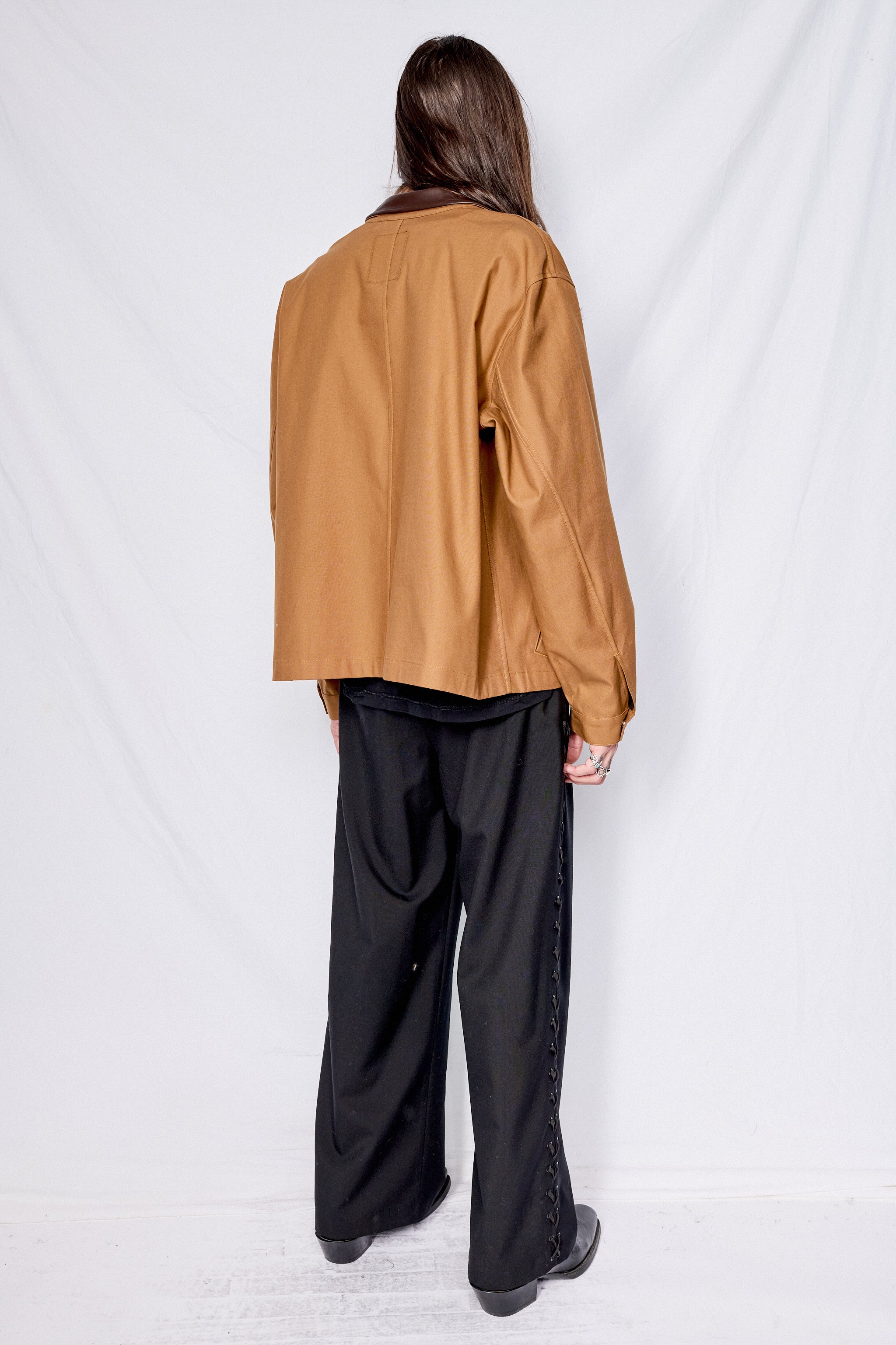 Camel Twill Two Tone Zip Jacket