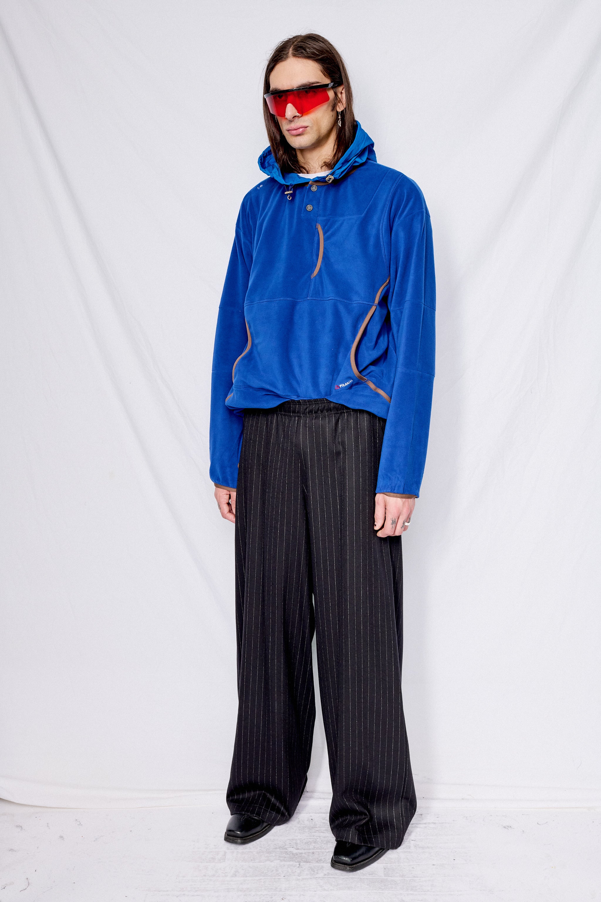 Navy Stripe Suiting Standard Pant