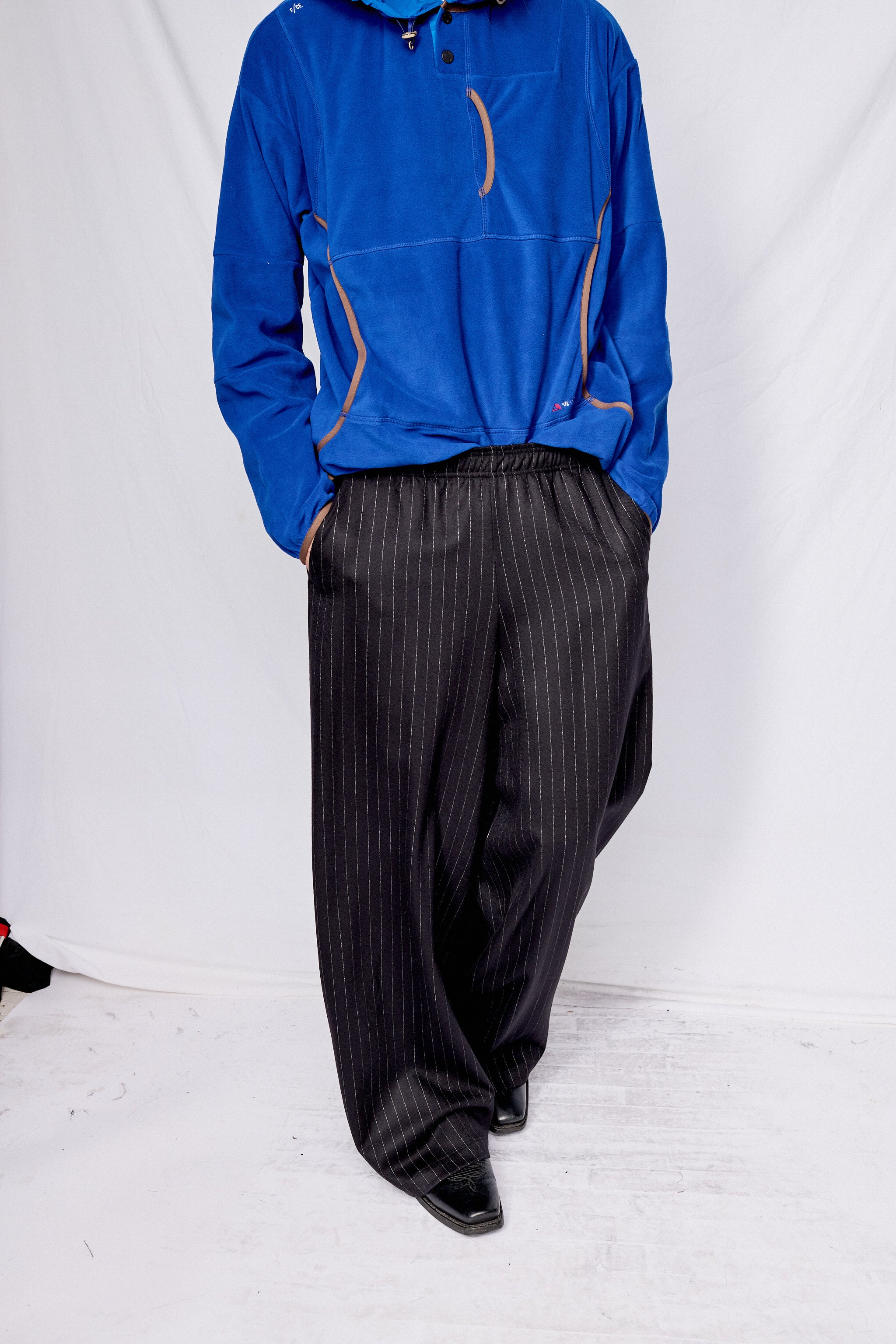 Navy Stripe Suiting Standard Pant