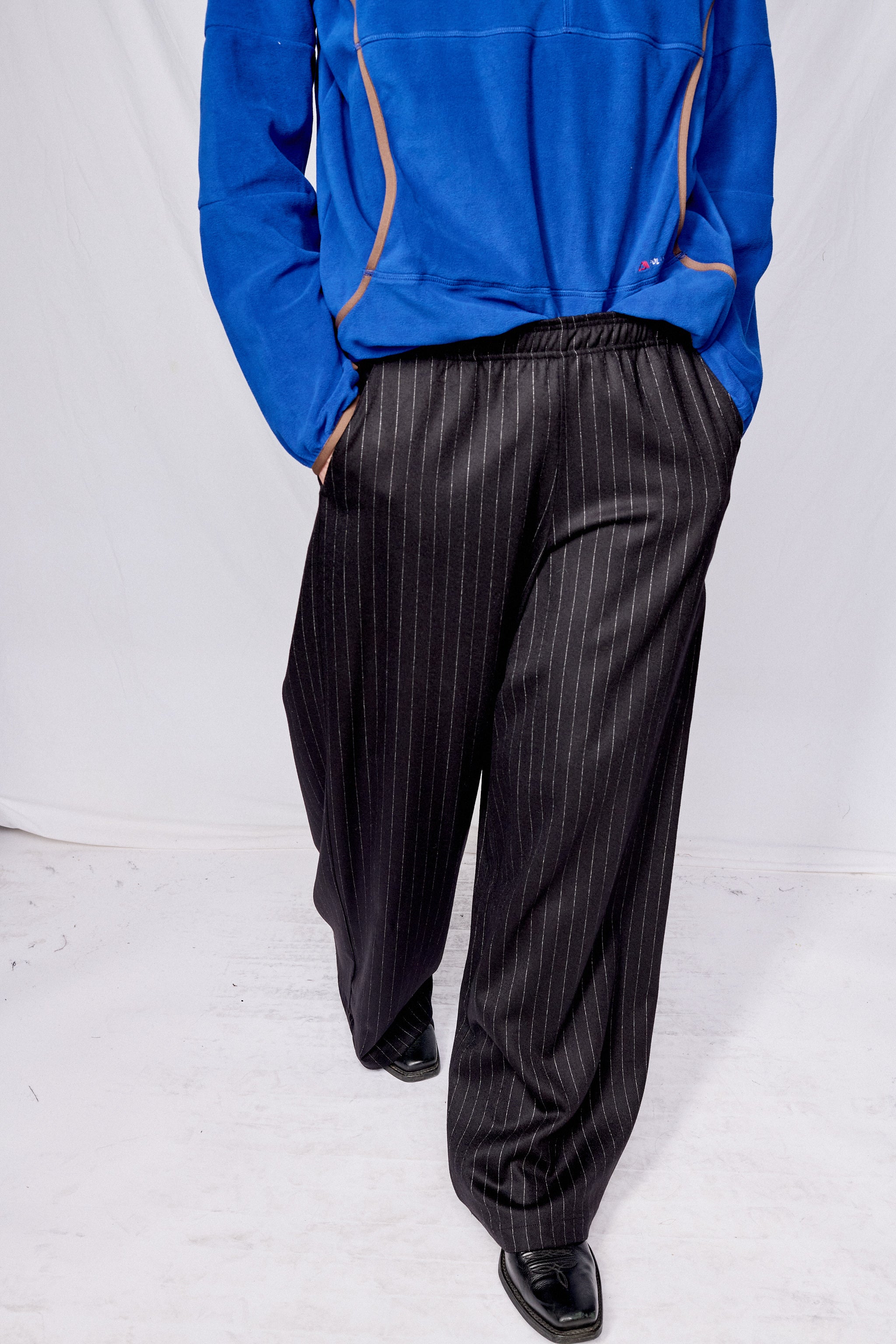 Navy Stripe Suiting Standard Pant