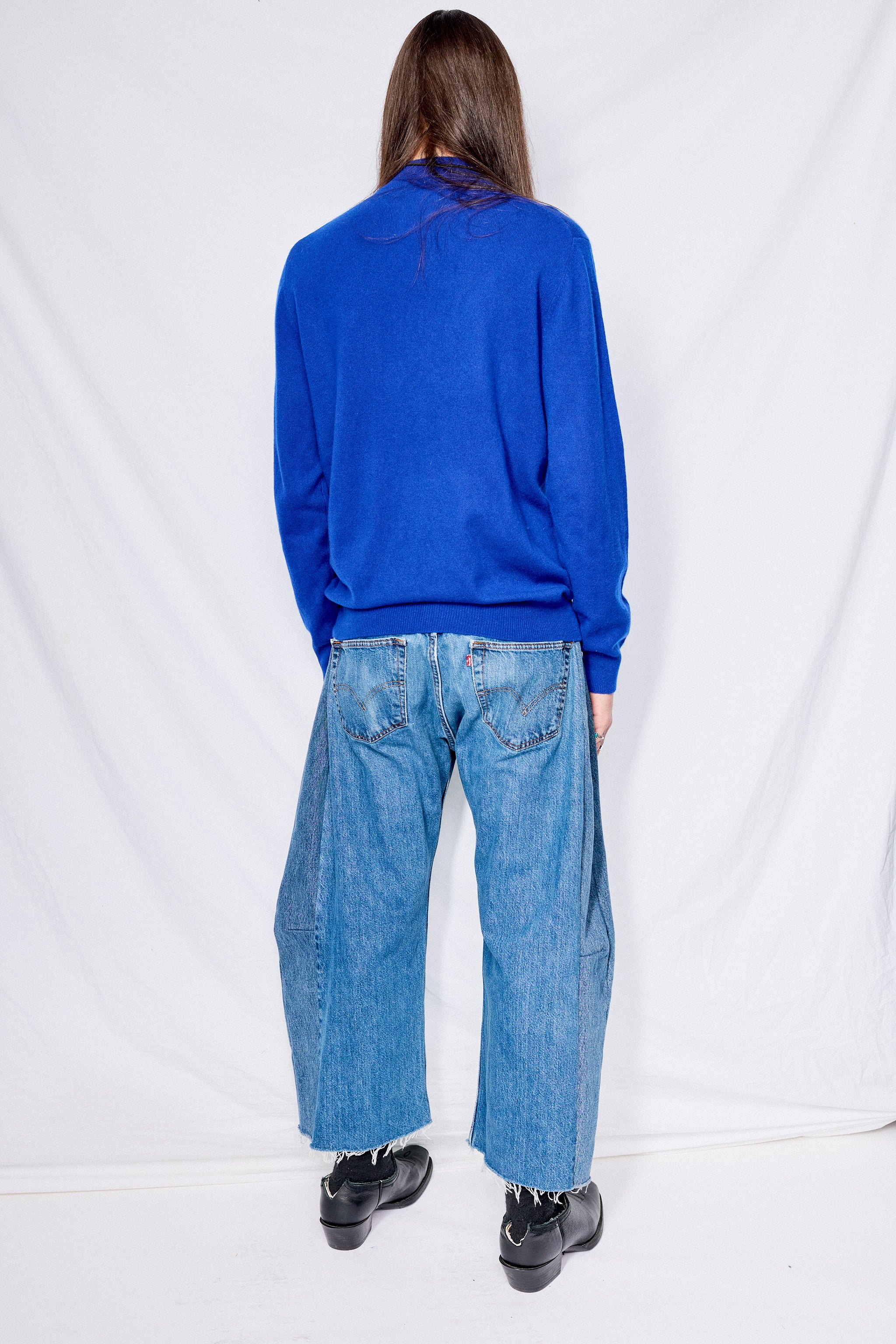 Royal Blue Cashmere Mockneck Sweater