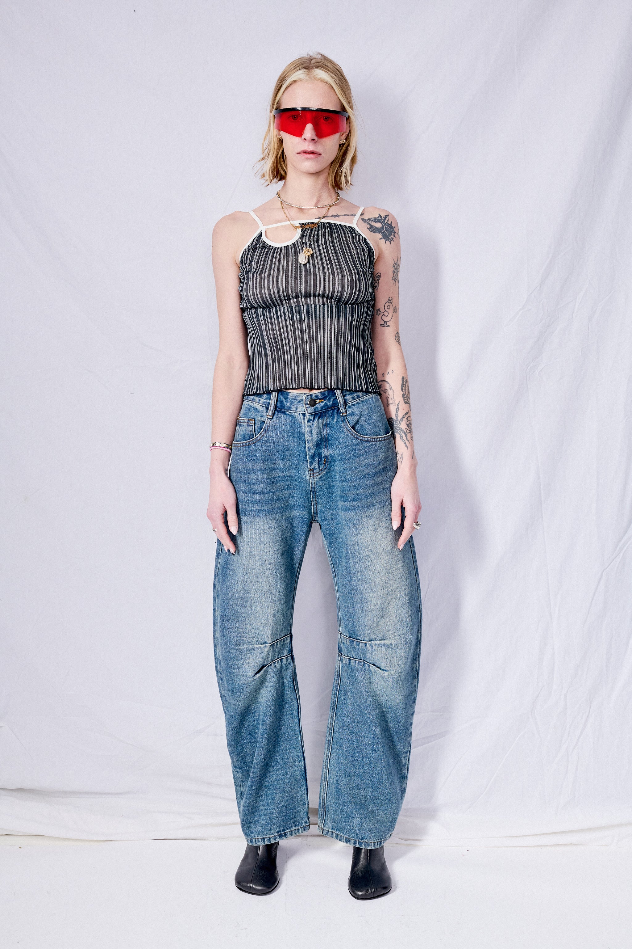 Indigo Darted Leg Jeans