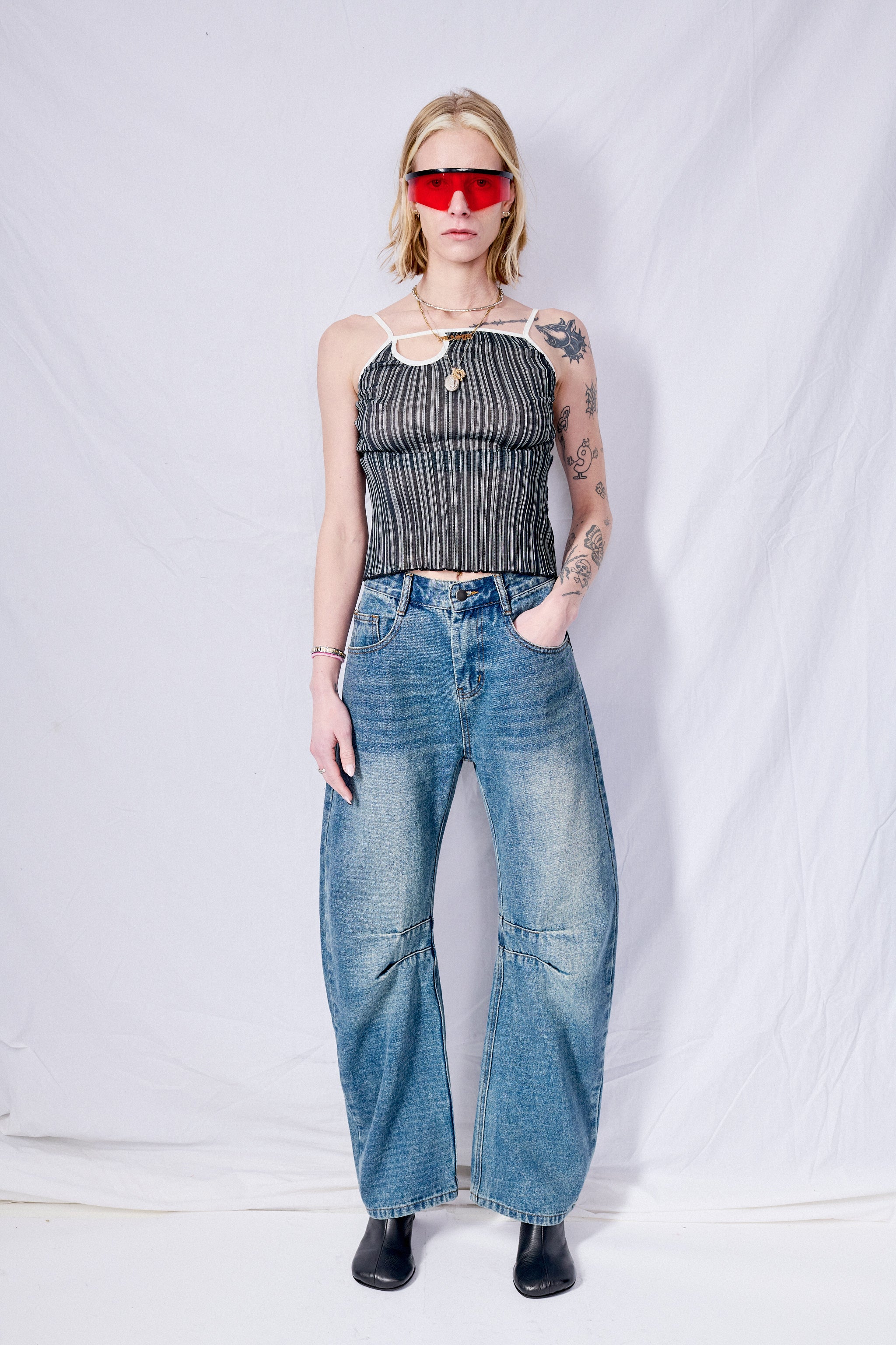 Indigo Darted Leg Jeans