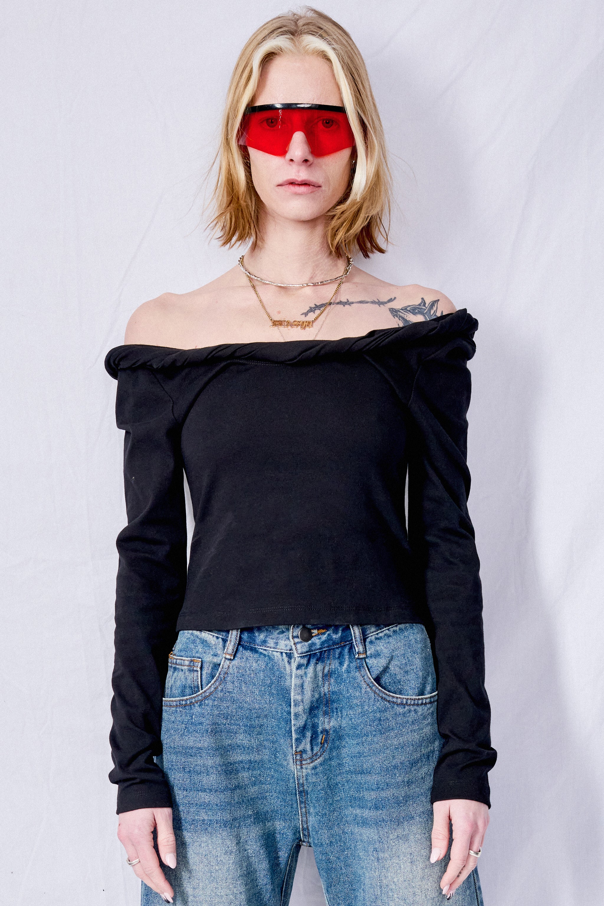 Black Ophelia Long Sleeve Top