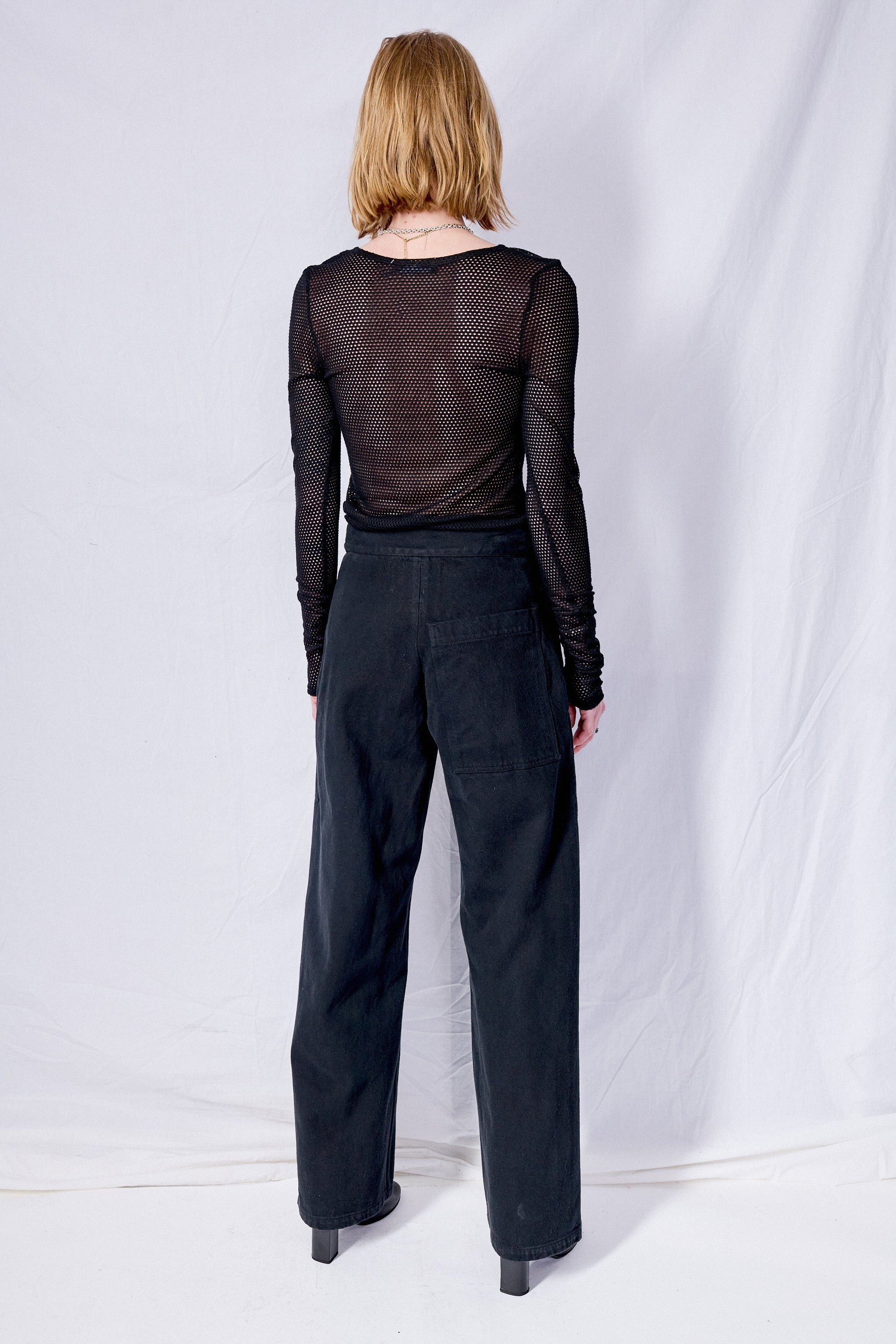 Black Denim Simple Pant