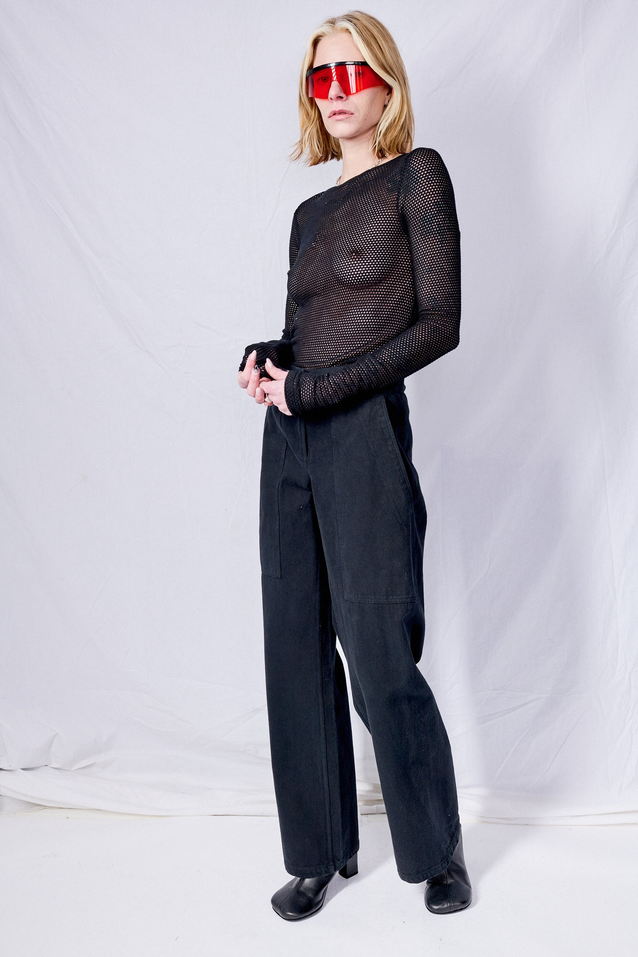 Black Denim Simple Pant