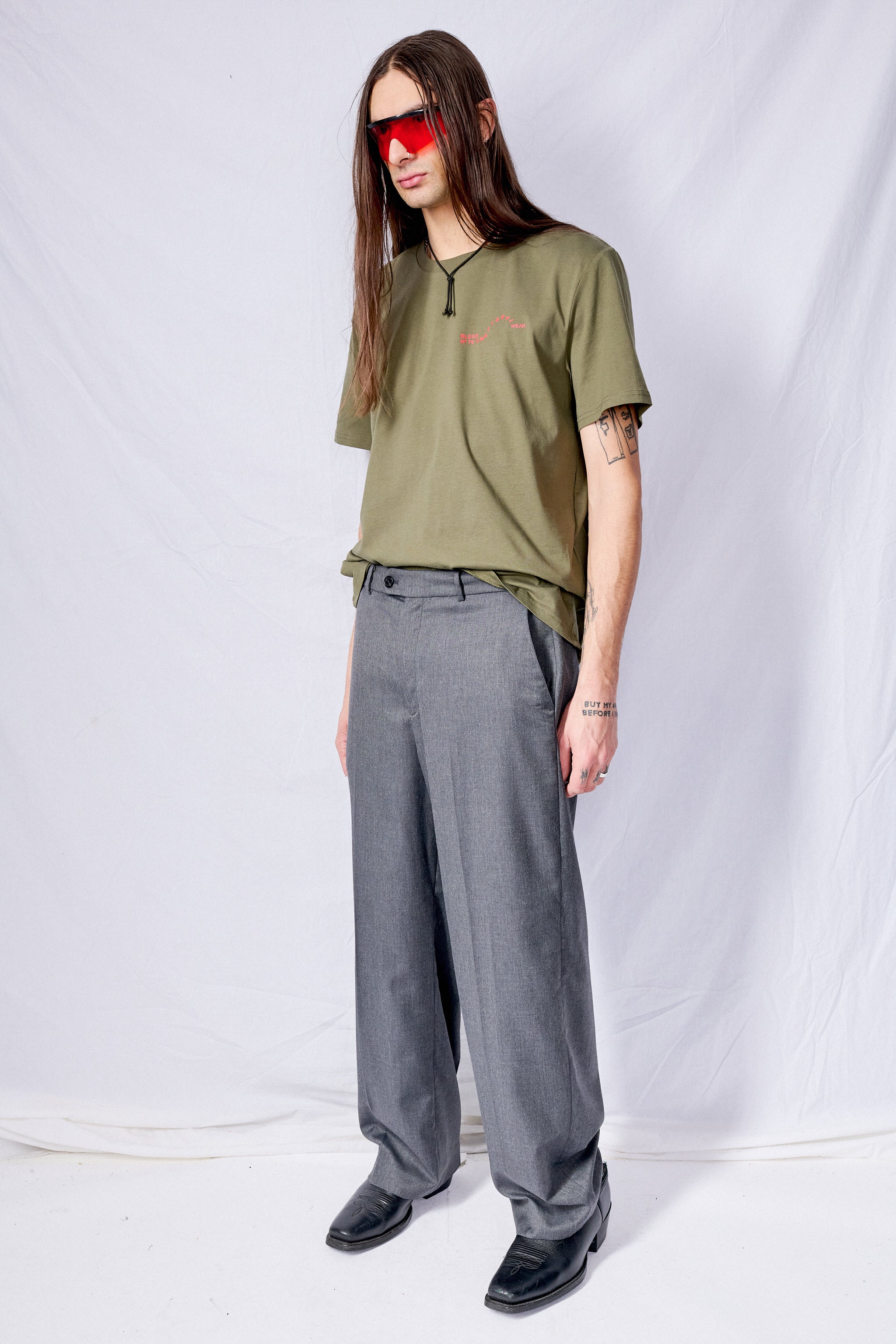 Grey Semi Wide Slacks