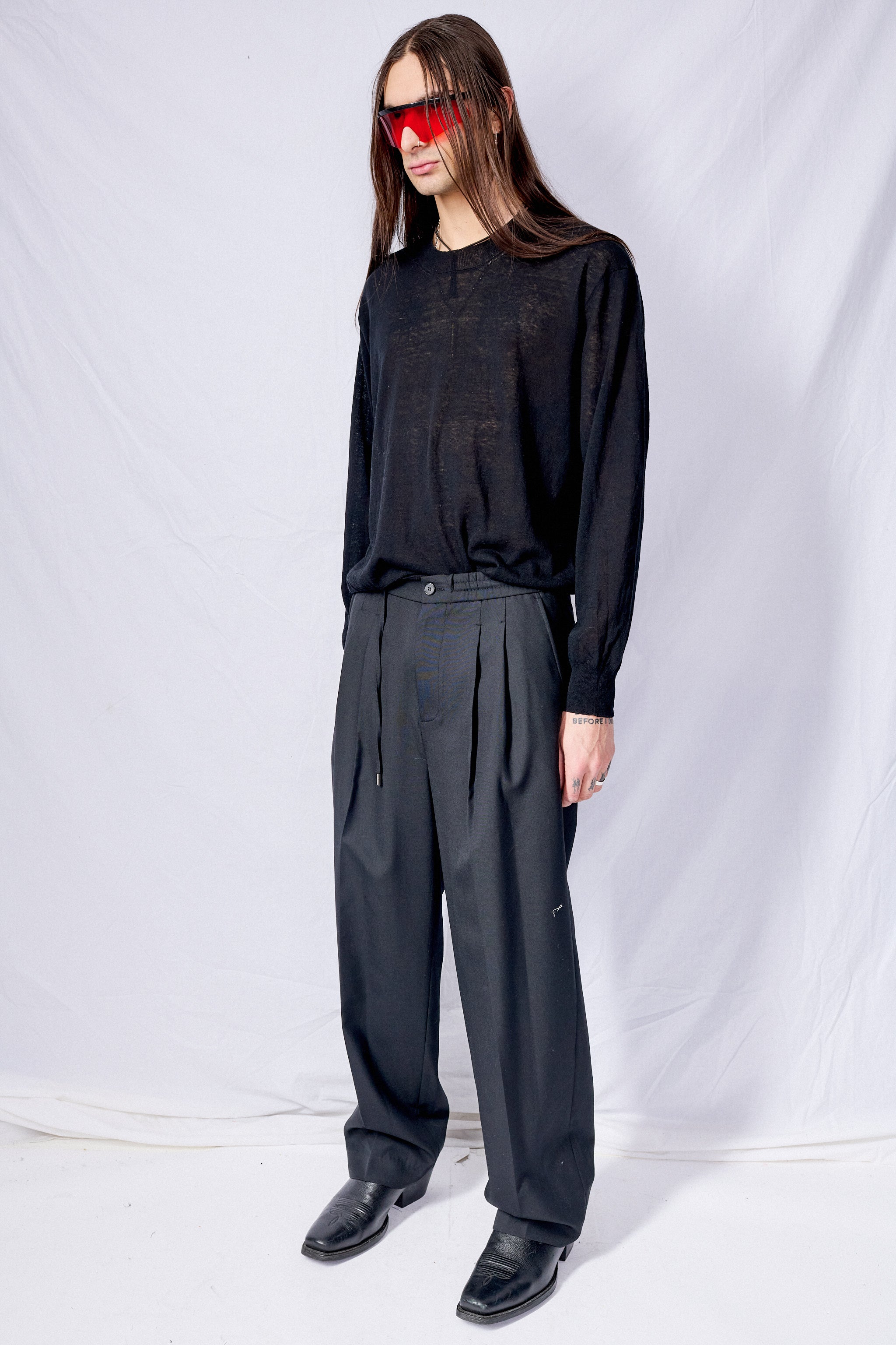 Black Lounge Wool Slacks