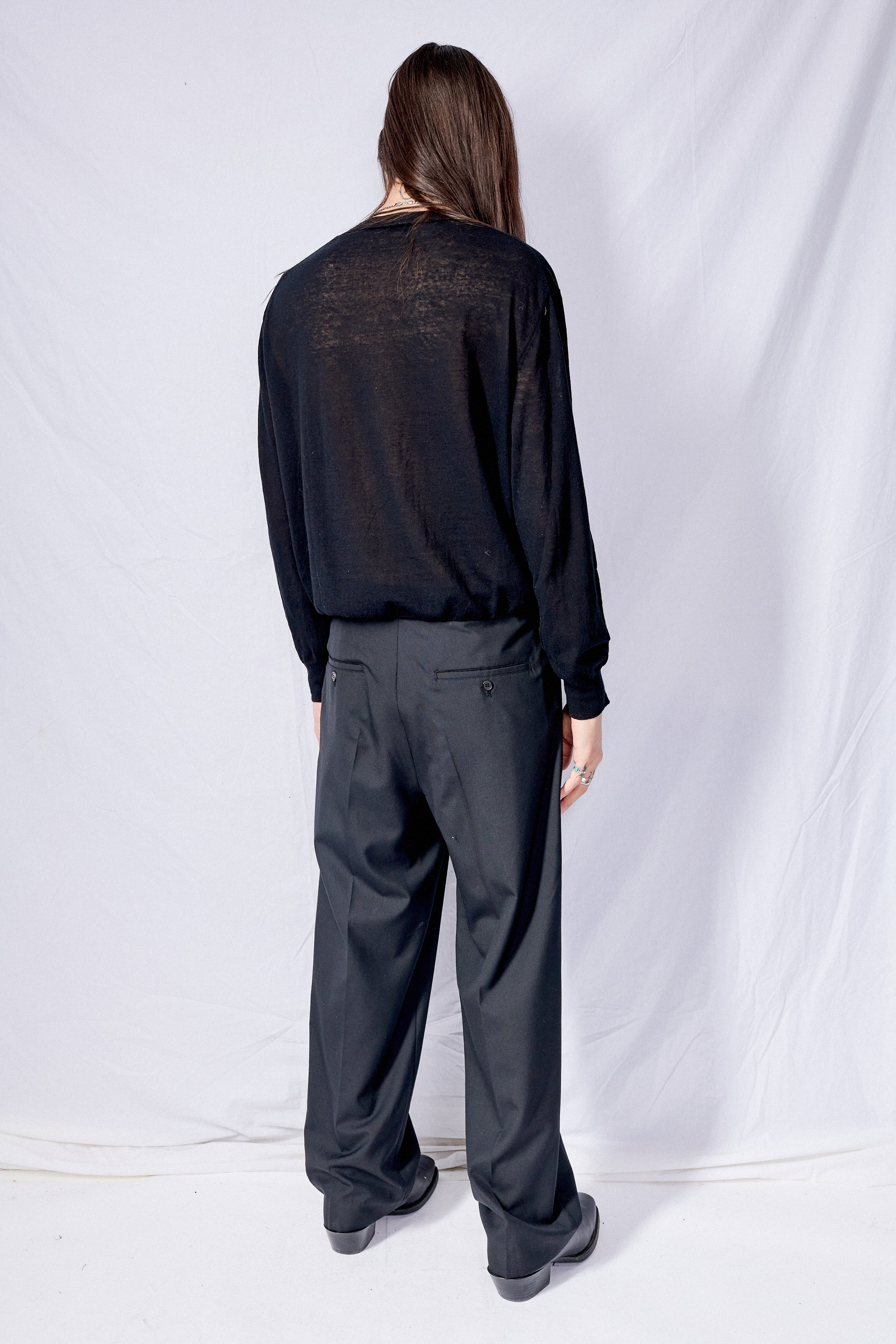 Black Lounge Wool Slacks