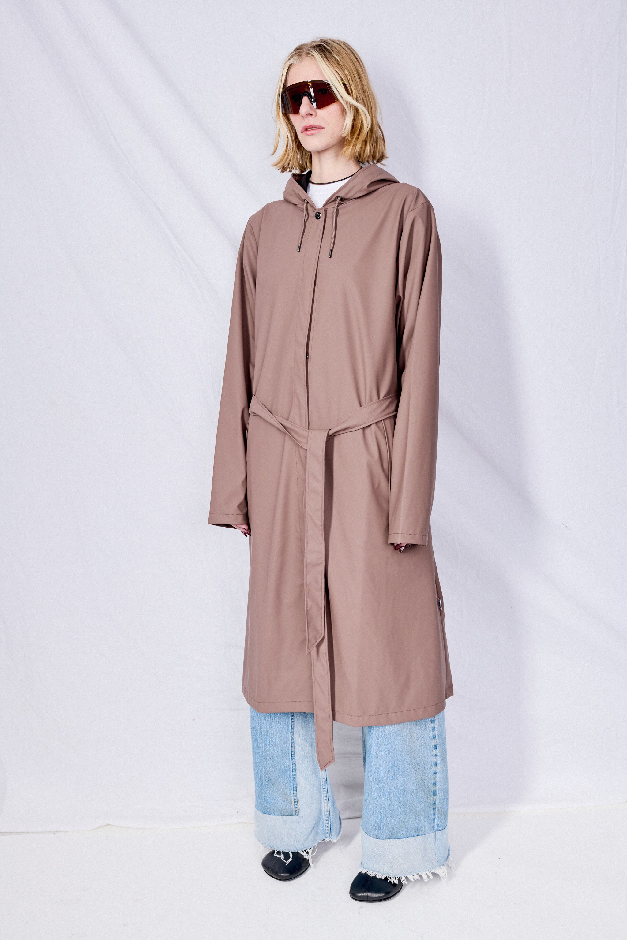 Shade Hooded A-Line Longer Jacket