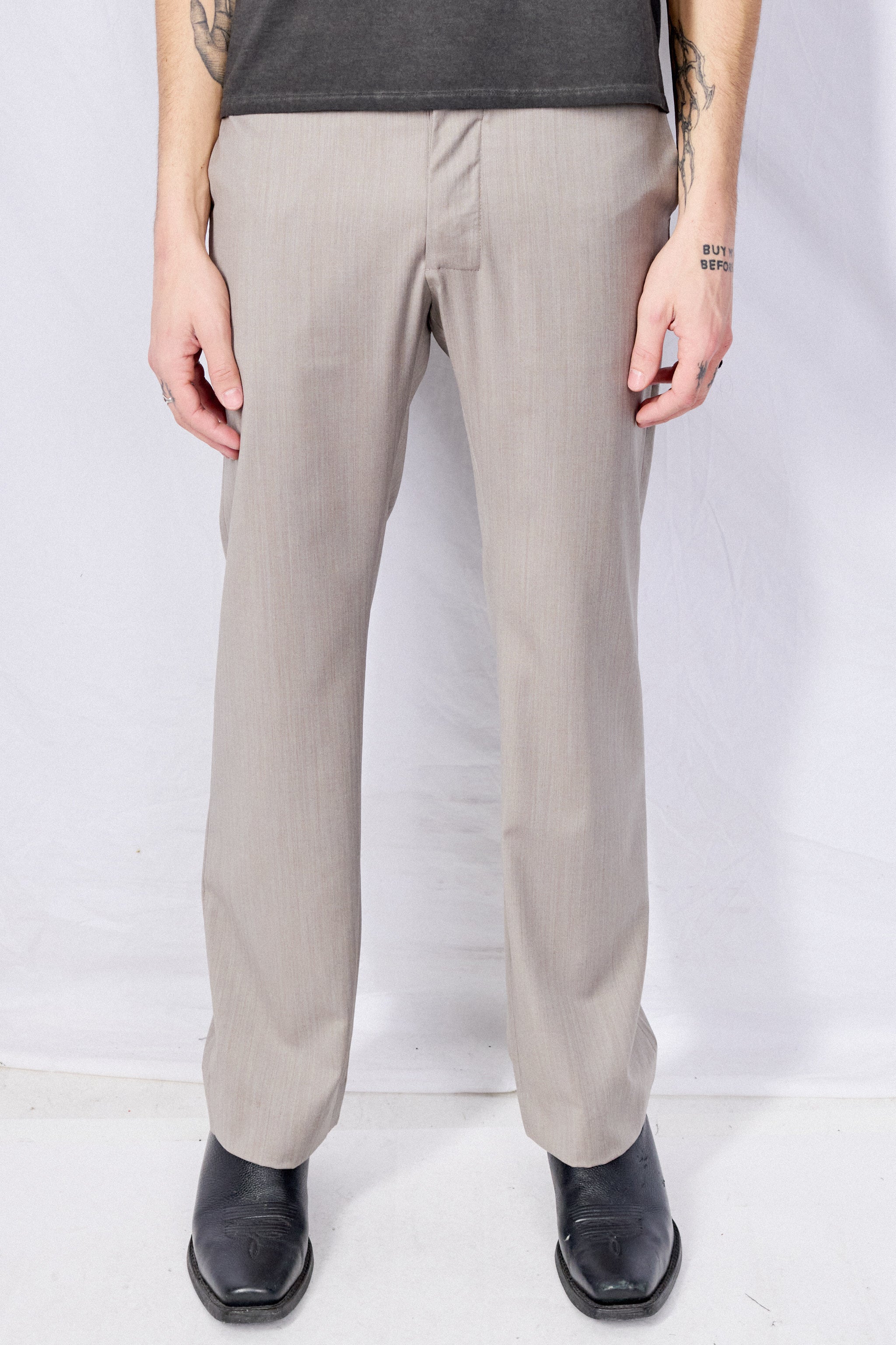 No.205 Grey Rainsystem Summer Wool Tailored Trousers