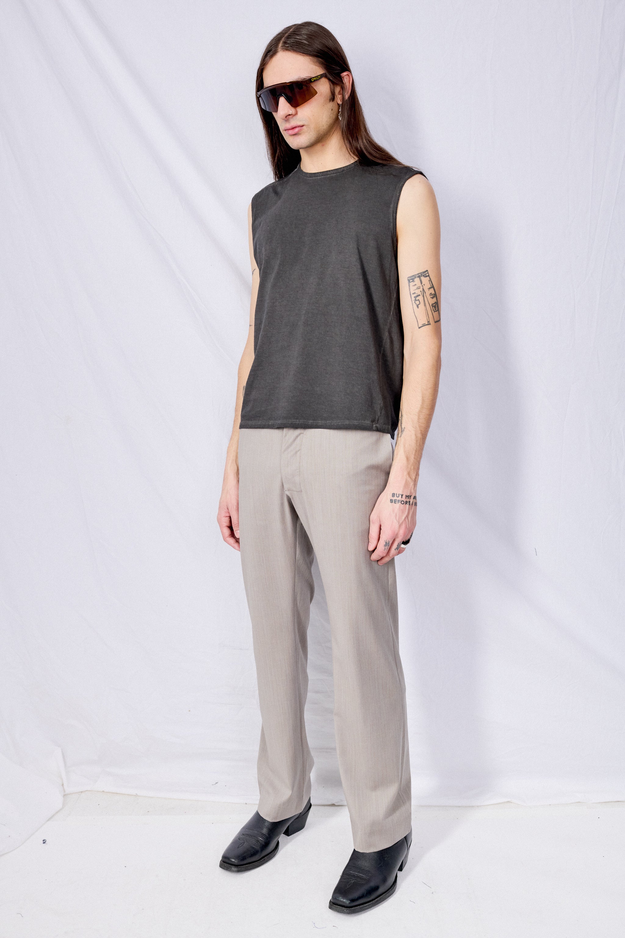 No.205 Grey Rainsystem Summer Wool Tailored Trousers