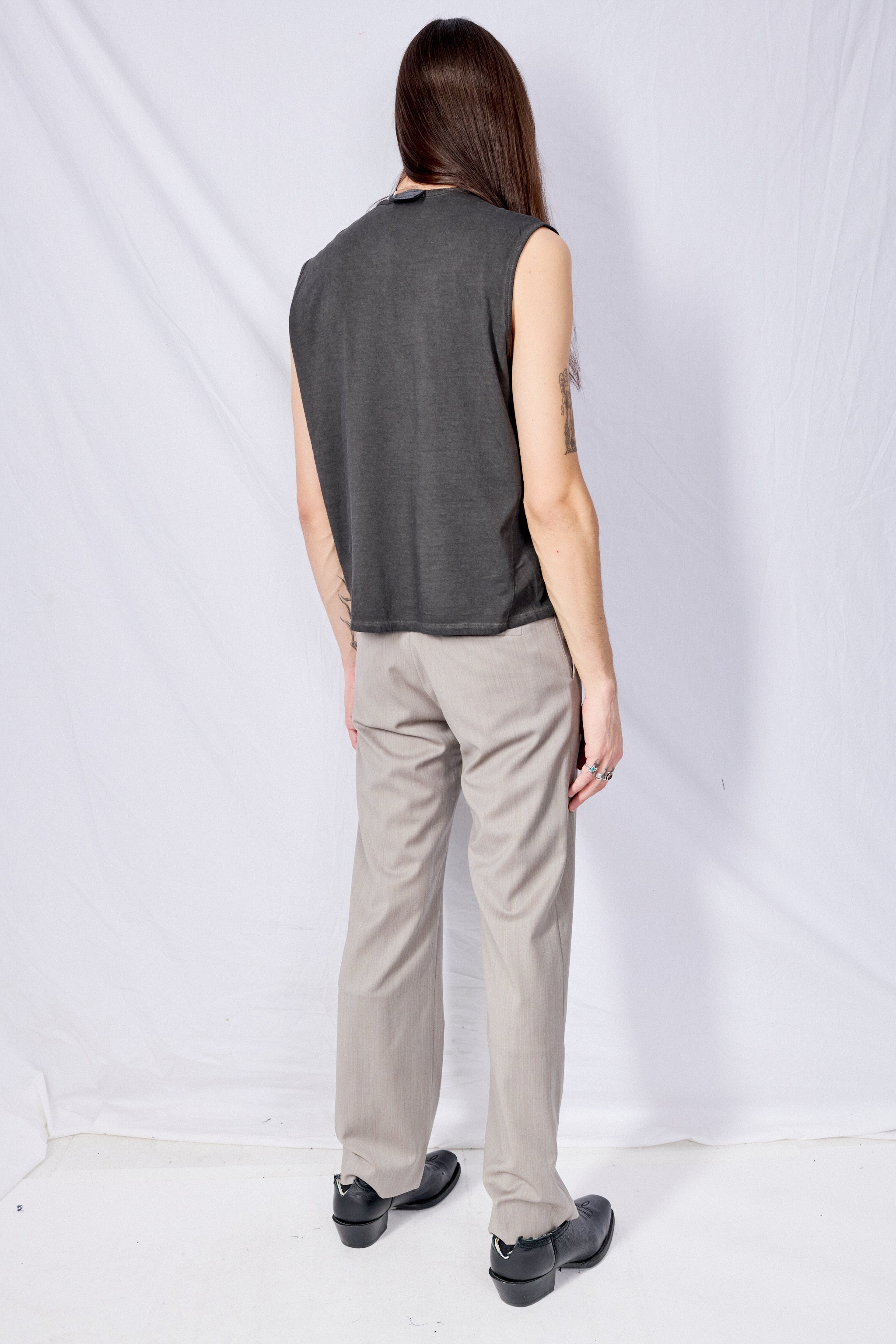 No.205 Grey Rainsystem Summer Wool Tailored Trousers