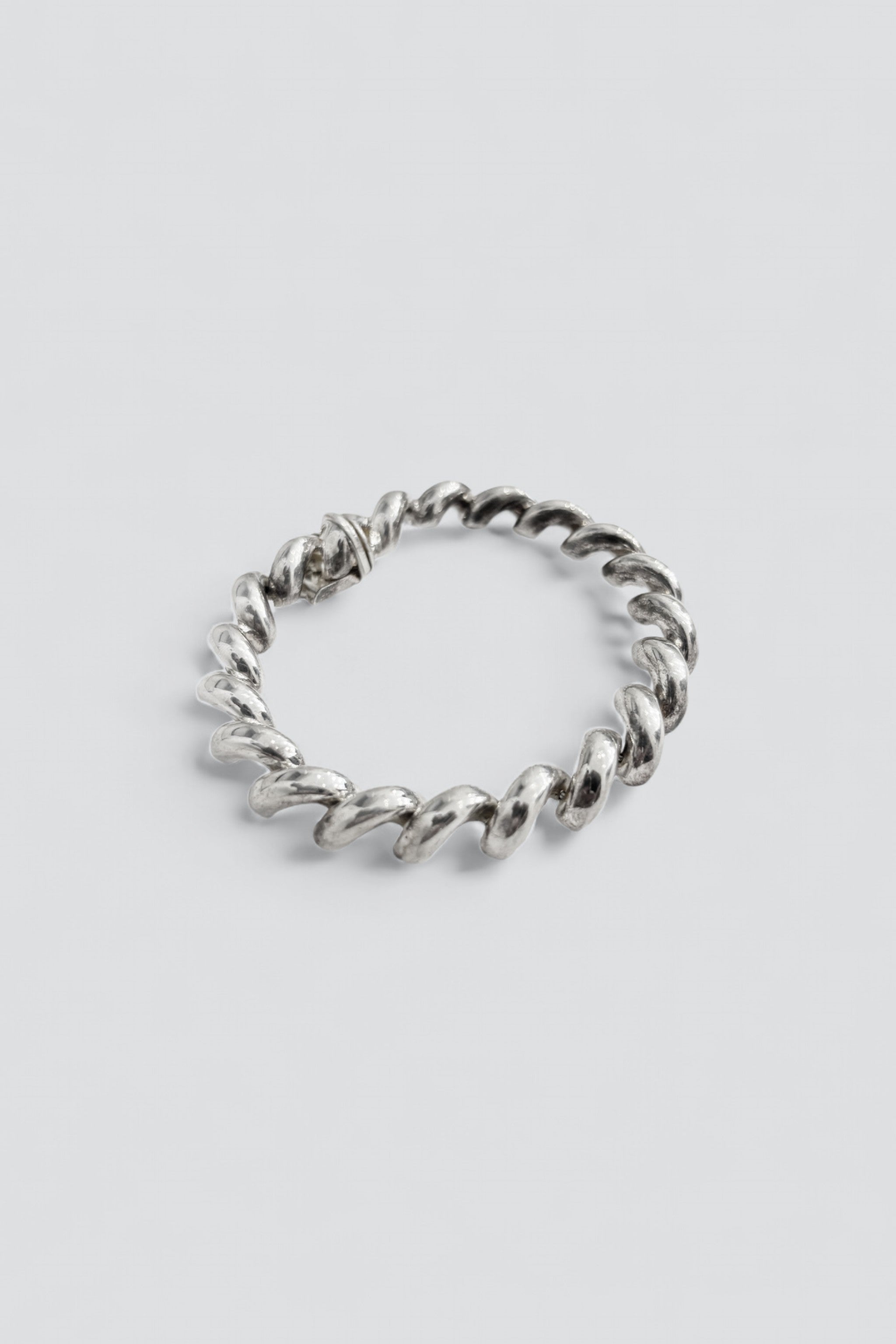 Sterling Silver Heavy Curve Link Bracelet