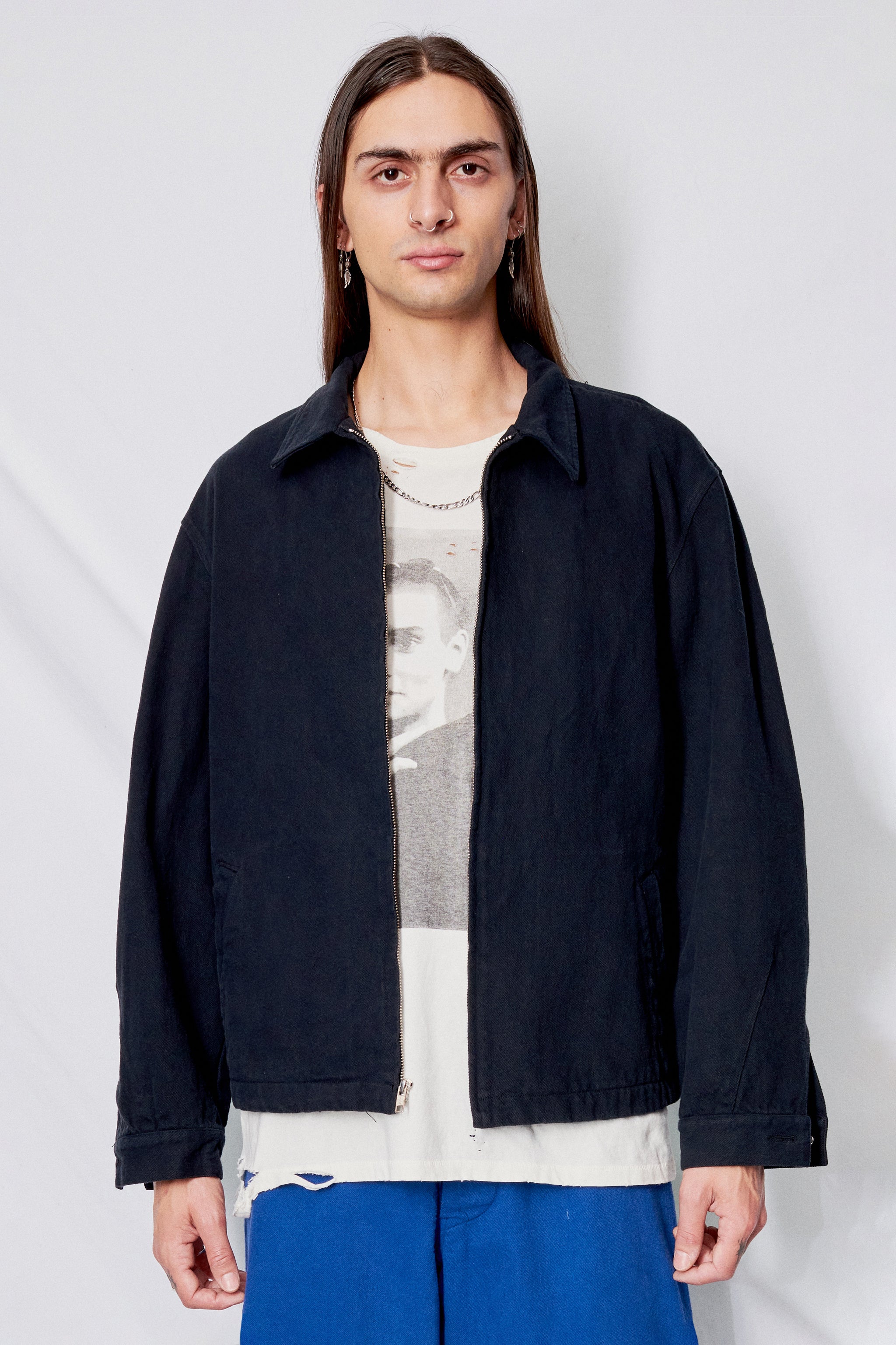 Black Denim Zip Jacket - Assembly New York | Assembly New York