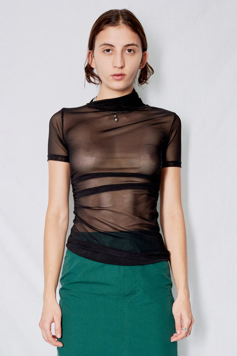 Black Mesh Double Layer Top - Assembly New York