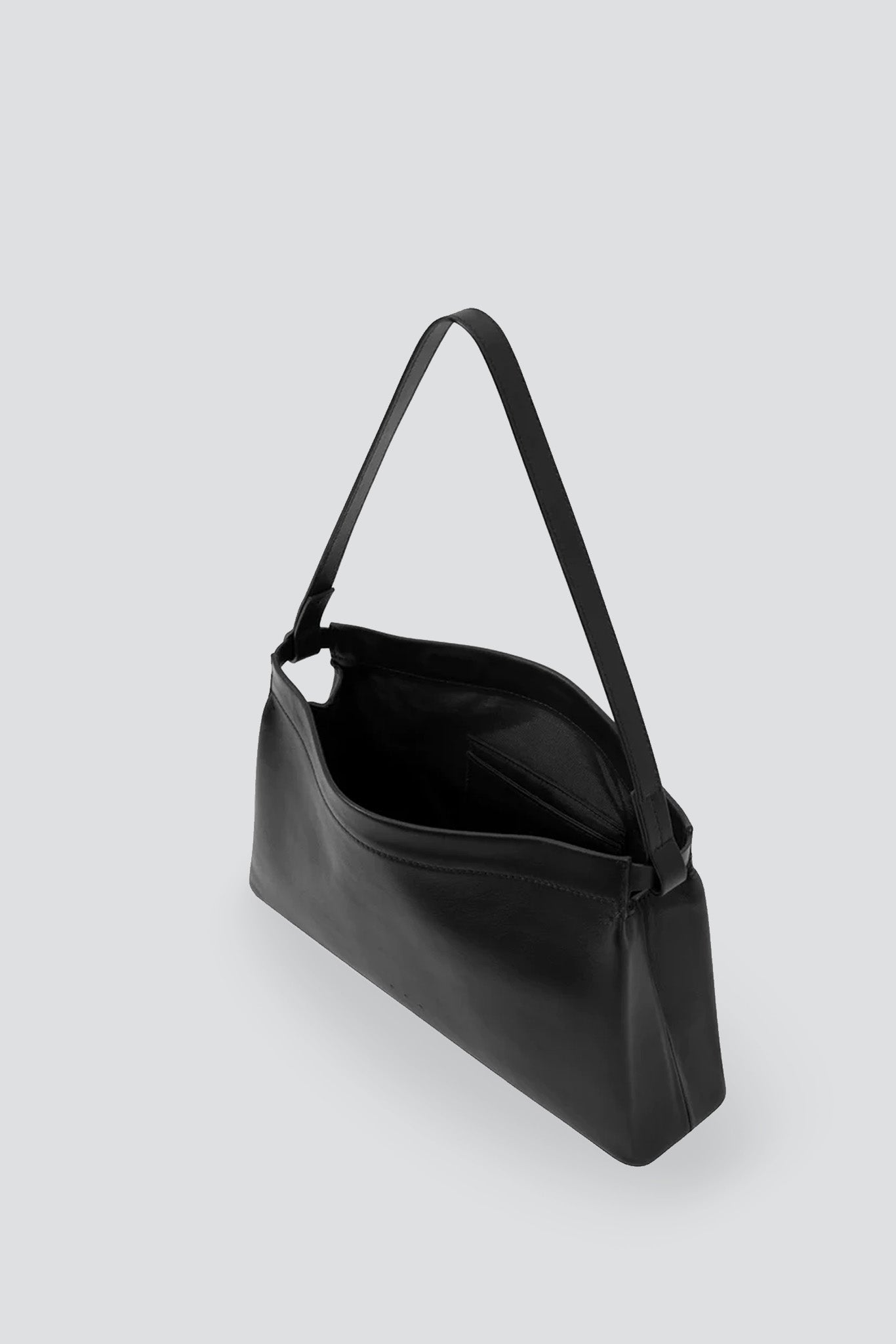Black Leather Soft Baguette - Assembly New York